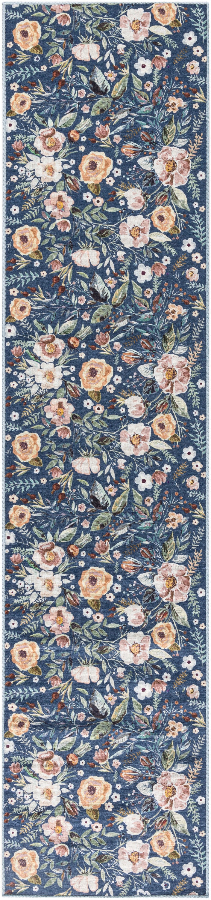 Nourison Home Nourison Washables NWB01 Navy Multicolor  Traditional Machinemade Rug