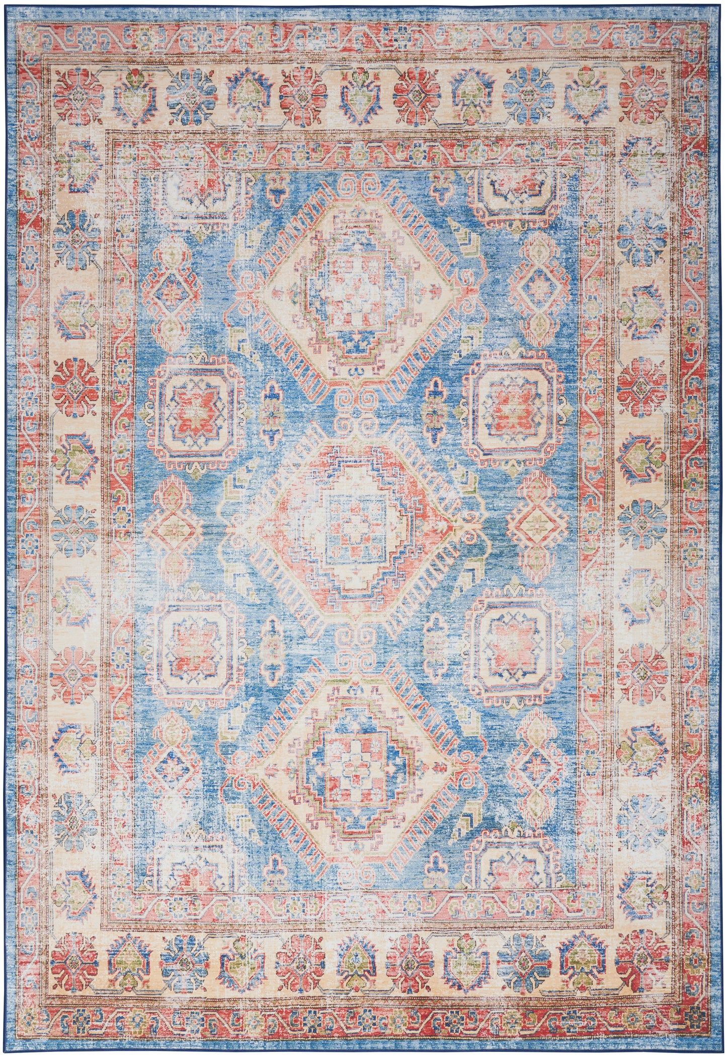 Nourison Home Fulton FUL08 Blue Ivory  Traditional Machinemade Rug