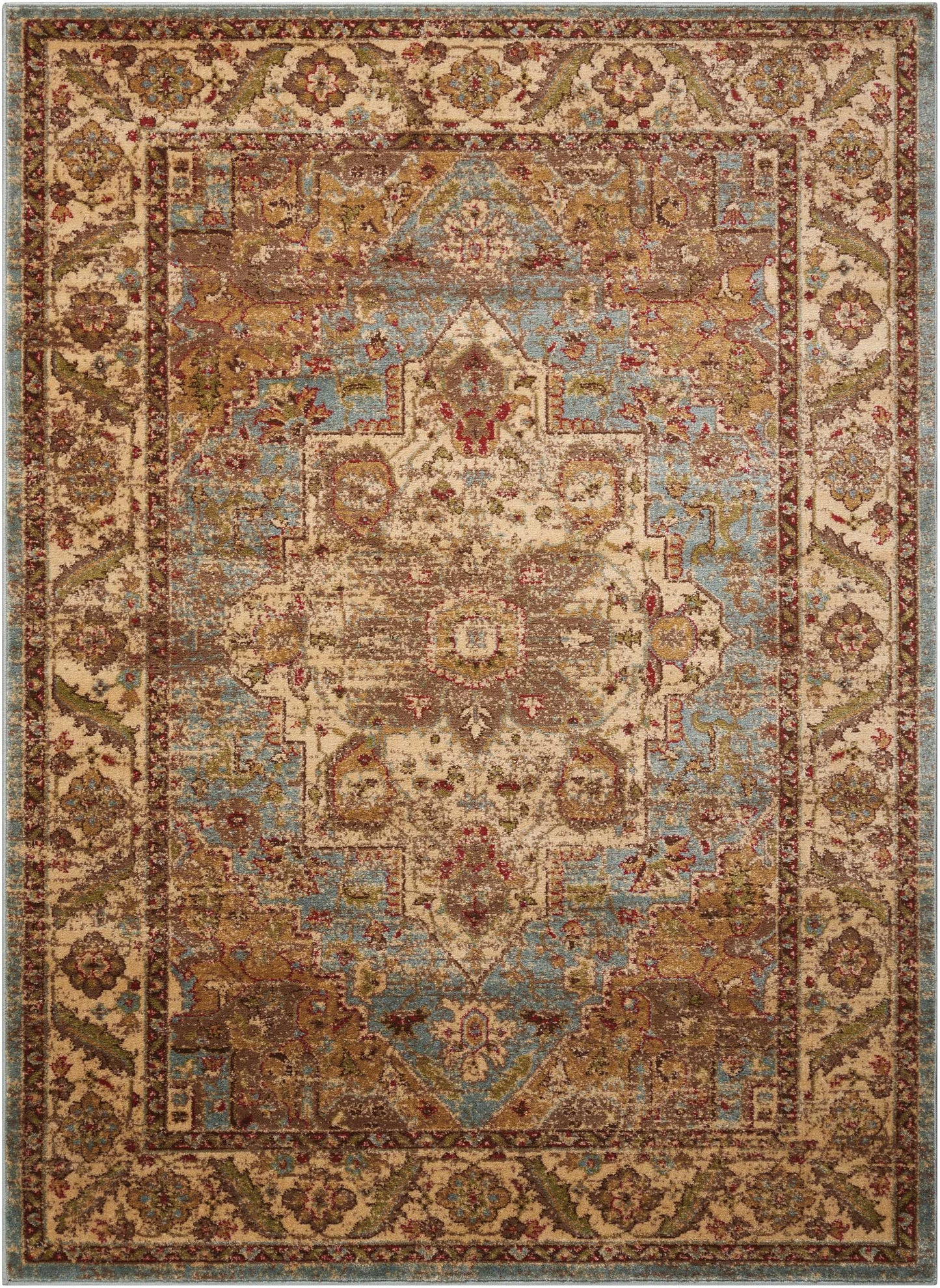 Nourison Home Delano DEL05 Blue  Traditional Machinemade Rug