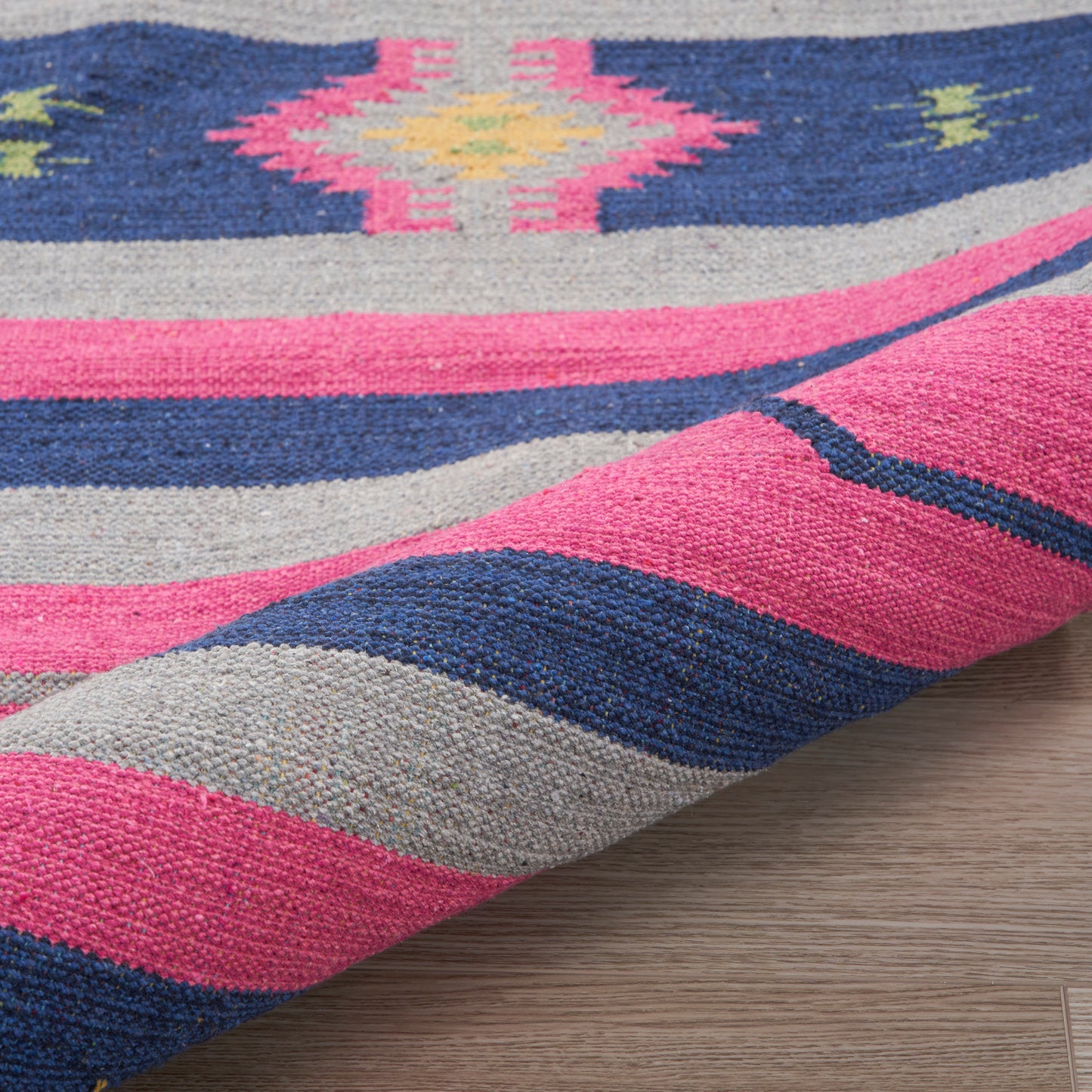 Nourison Home Baja BAJ01 Pink Blue  Transitional Woven Rug