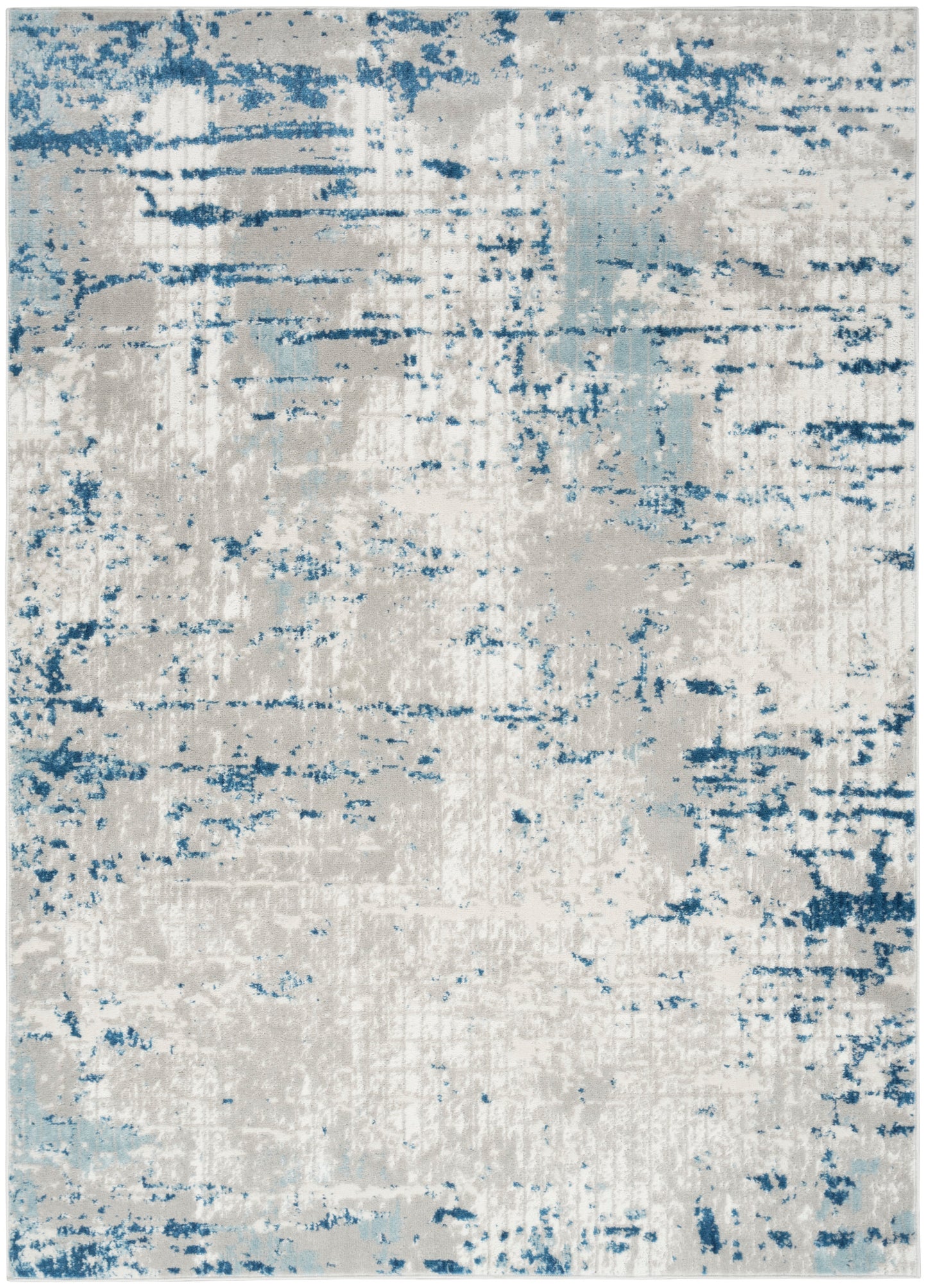 Nourison Home Quarry QUA01 Ivory Grey Blue  Contemporary Machinemade Rug