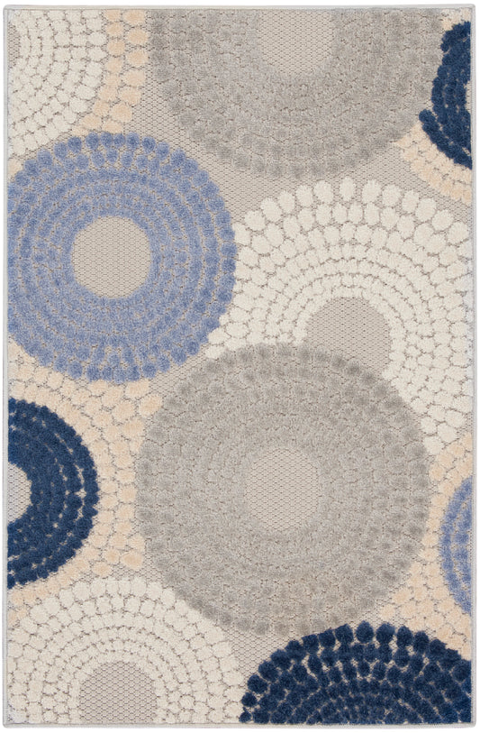 Nourison Home Aloha ALH29 Blue Grey Contemporary Machinemade Rug