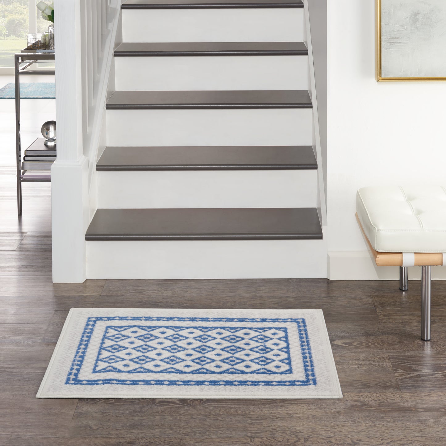 Nourison Home Whimsicle WHS13 Ivory Blue  Contemporary Machinemade Rug