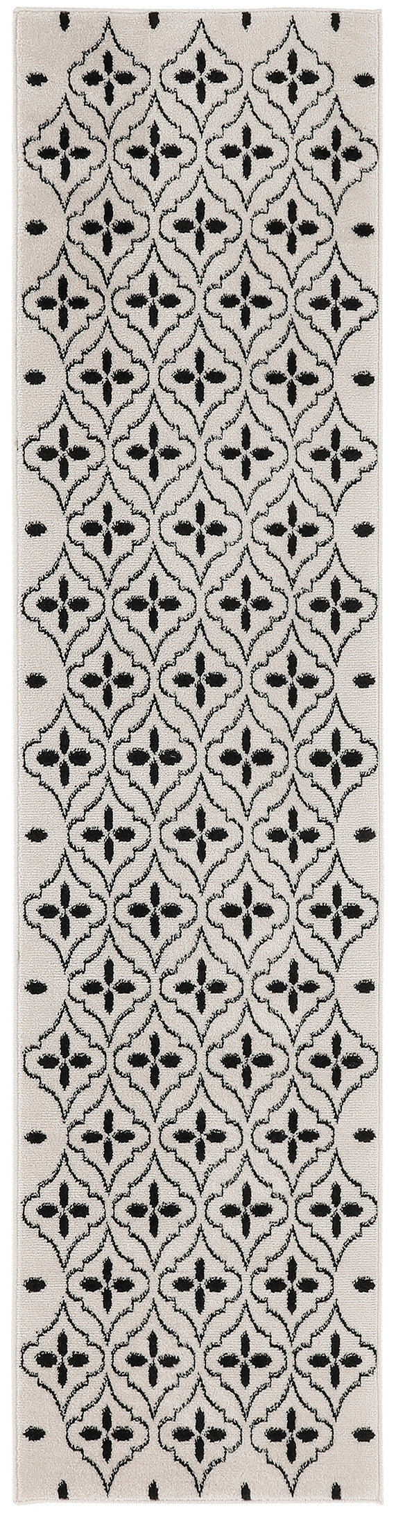 Nourison Home Nourison Essentials NRE04 Ivory Black Contemporary Machinemade Rug