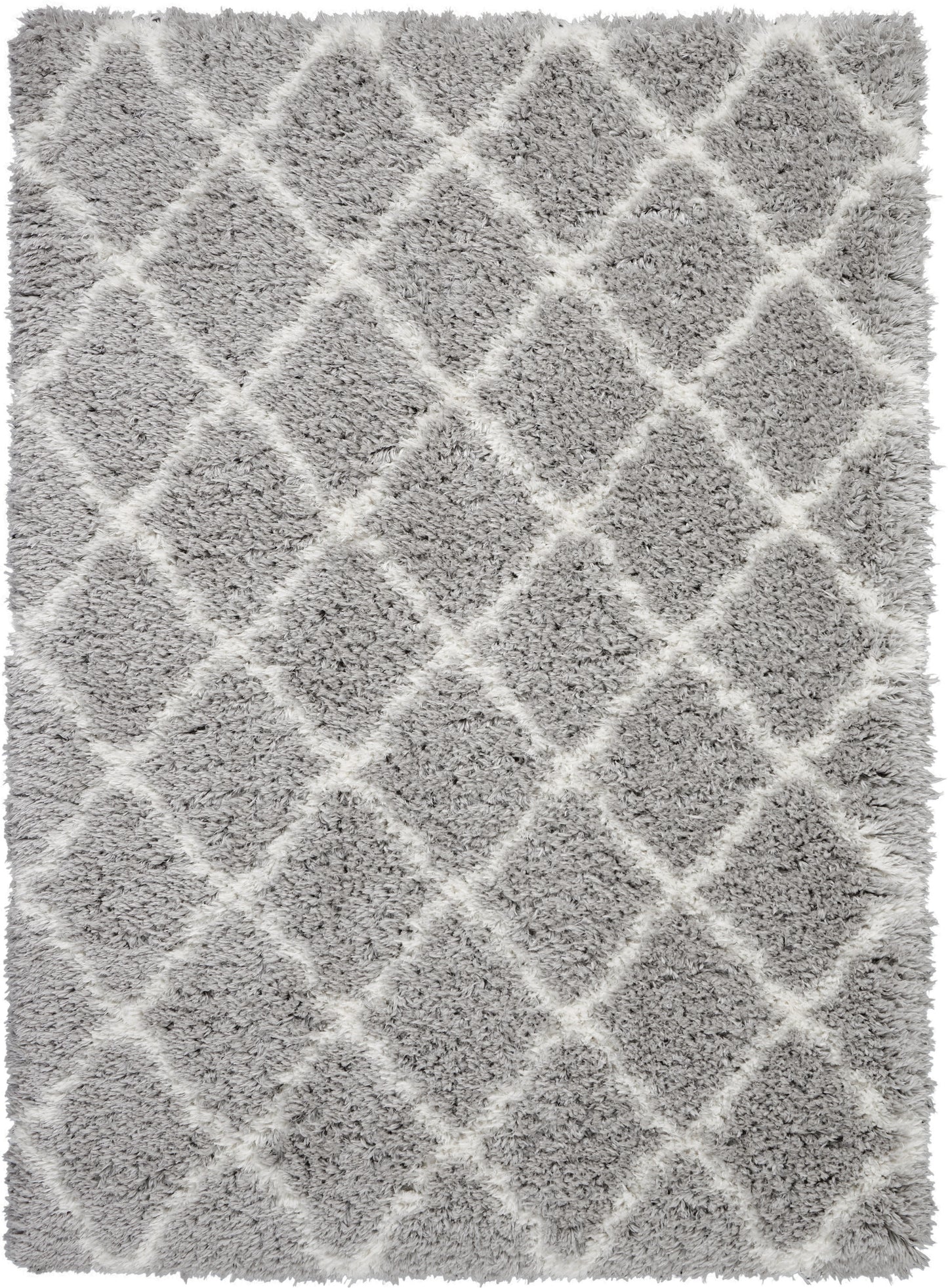 Nourison Home Luxe Shag LXS02 Grey Ivory  Contemporary Machinemade Rug