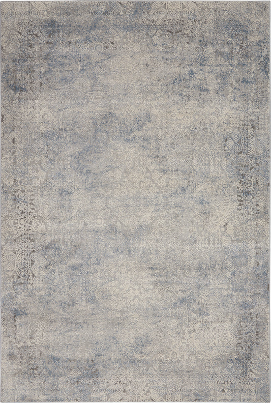 Nourison Home Rustic Textures RUS09 Ivory Light Blue  Contemporary Machinemade Rug