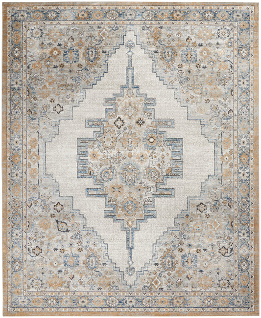 Nourison Home Quarry QUA09 Grey Light Blue  Traditional Machinemade Rug