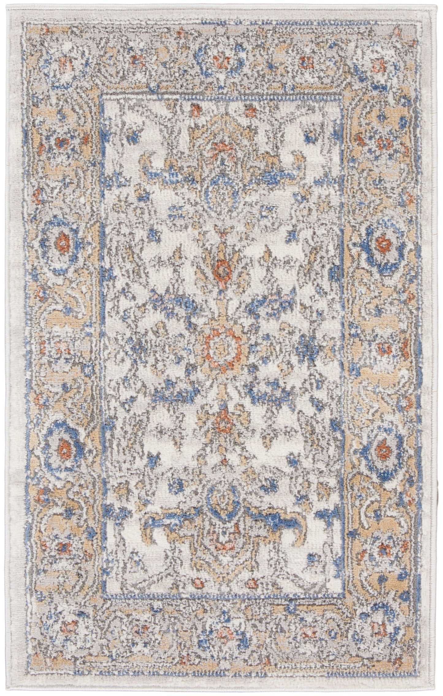 Nicole Curtis Series 4 SR402 Cream Blue Traditional Machinemade Rug