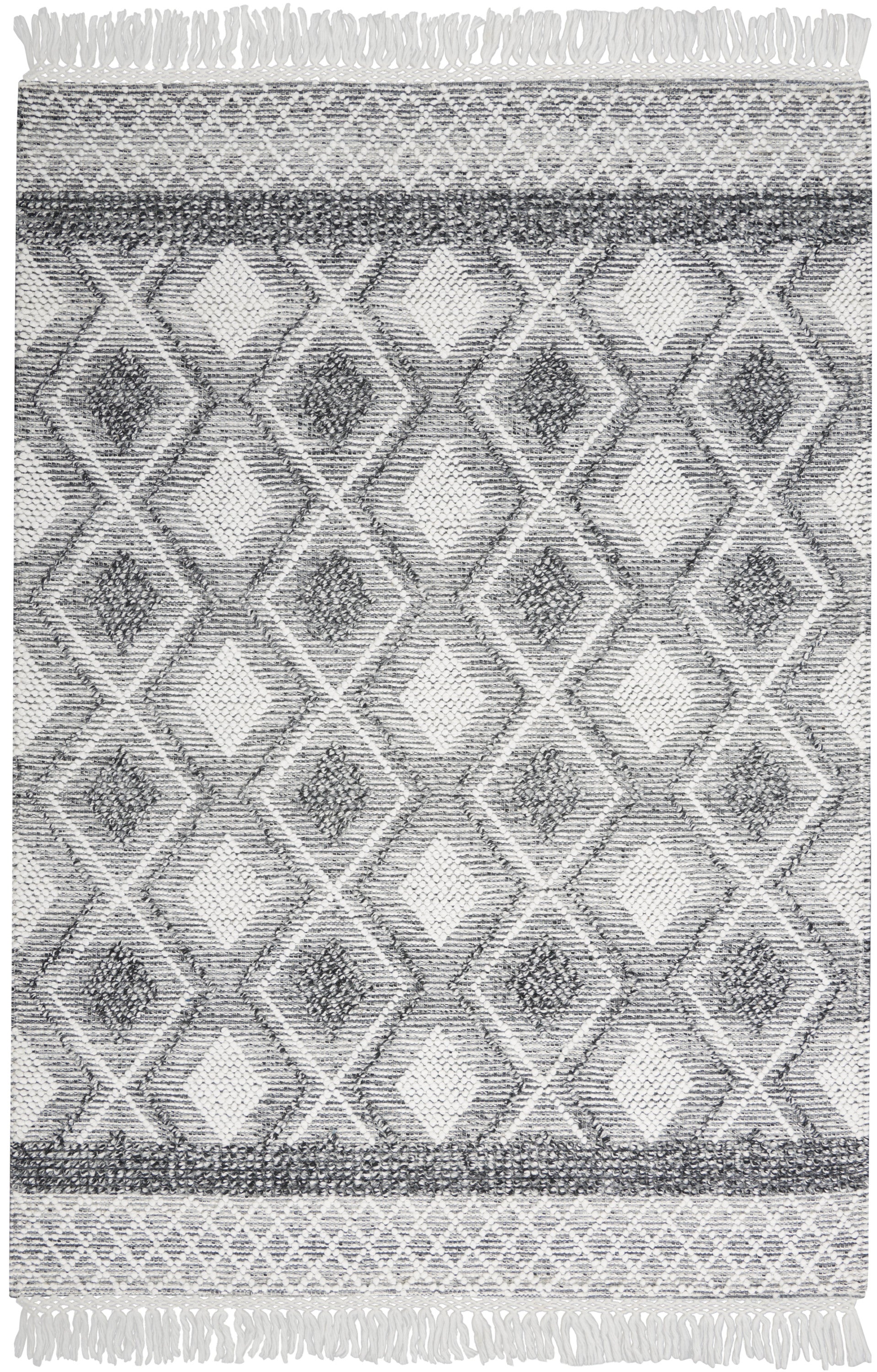 Nicole Curtis Series 3 SR301 Grey Ivory Contemporary Woven Rug