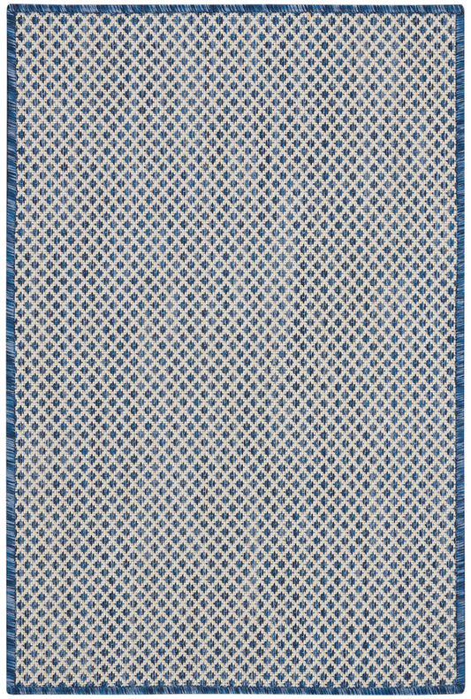 Nourison Home Courtyard COU01 Ivory Blue Contemporary Machinemade Rug