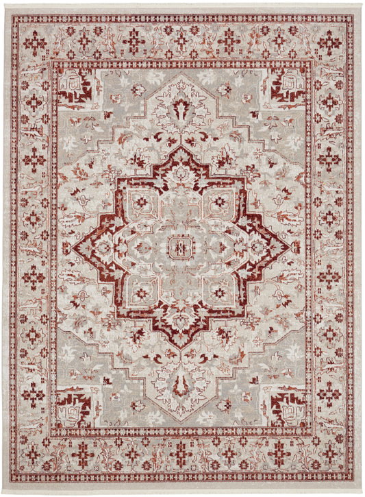 Nourison Home Carina CNA02 Brick Silver  Transitional Machinemade Rug