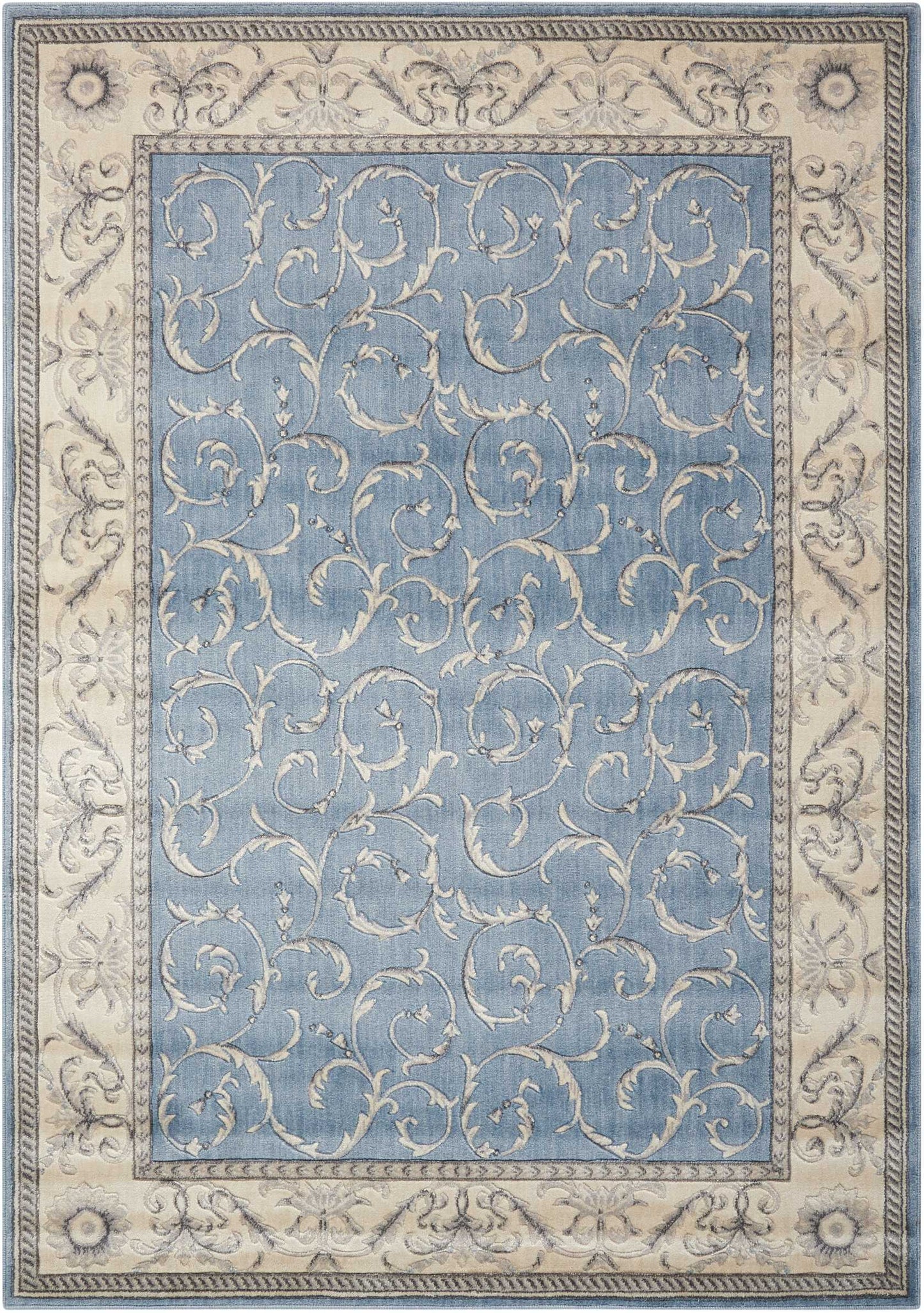 Nourison Home Somerset ST02 Light Blue  Traditional Machinemade Rug