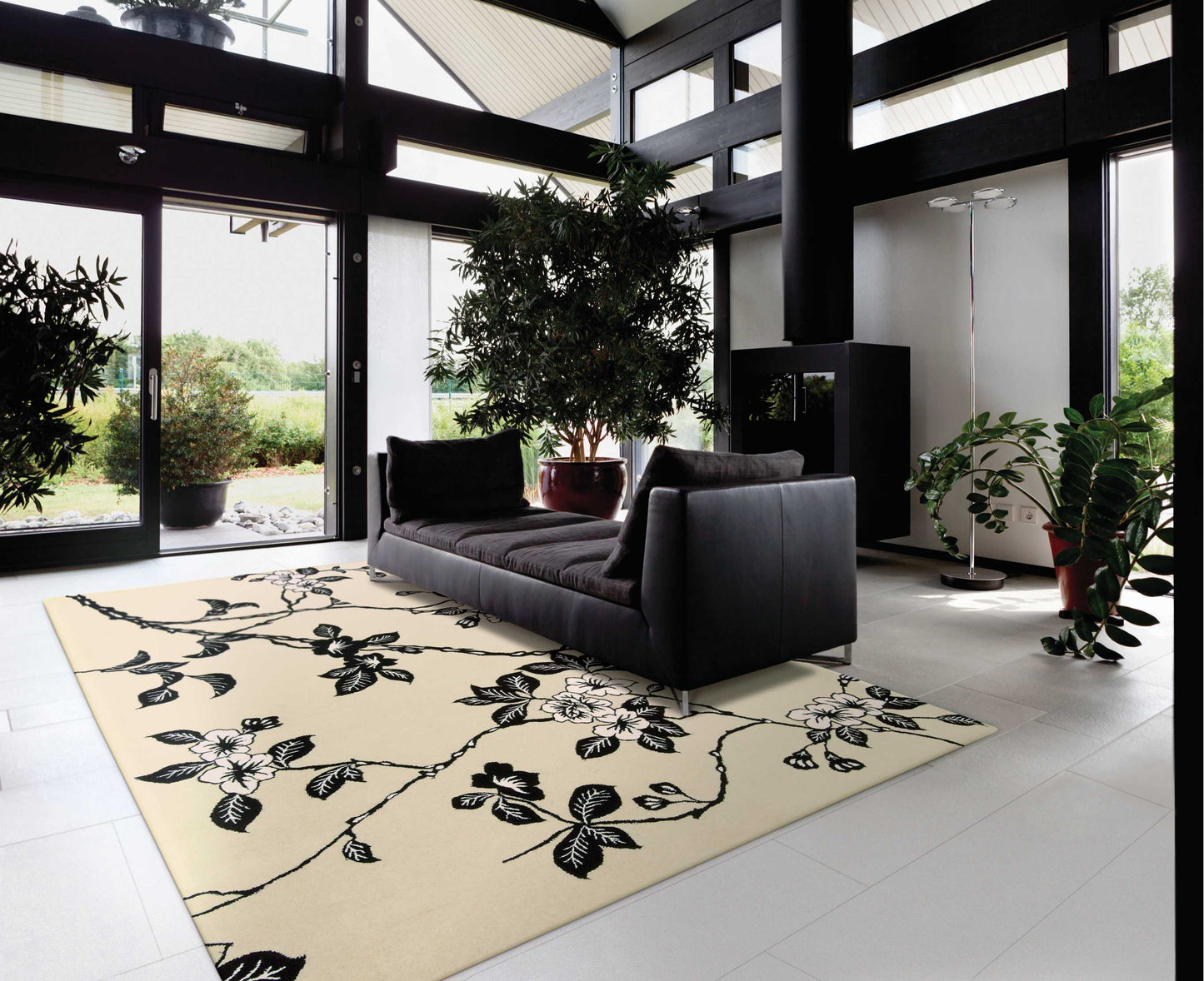 Nourison Home Modern Elegance LH08 Black White  Transitional Tufted Rug