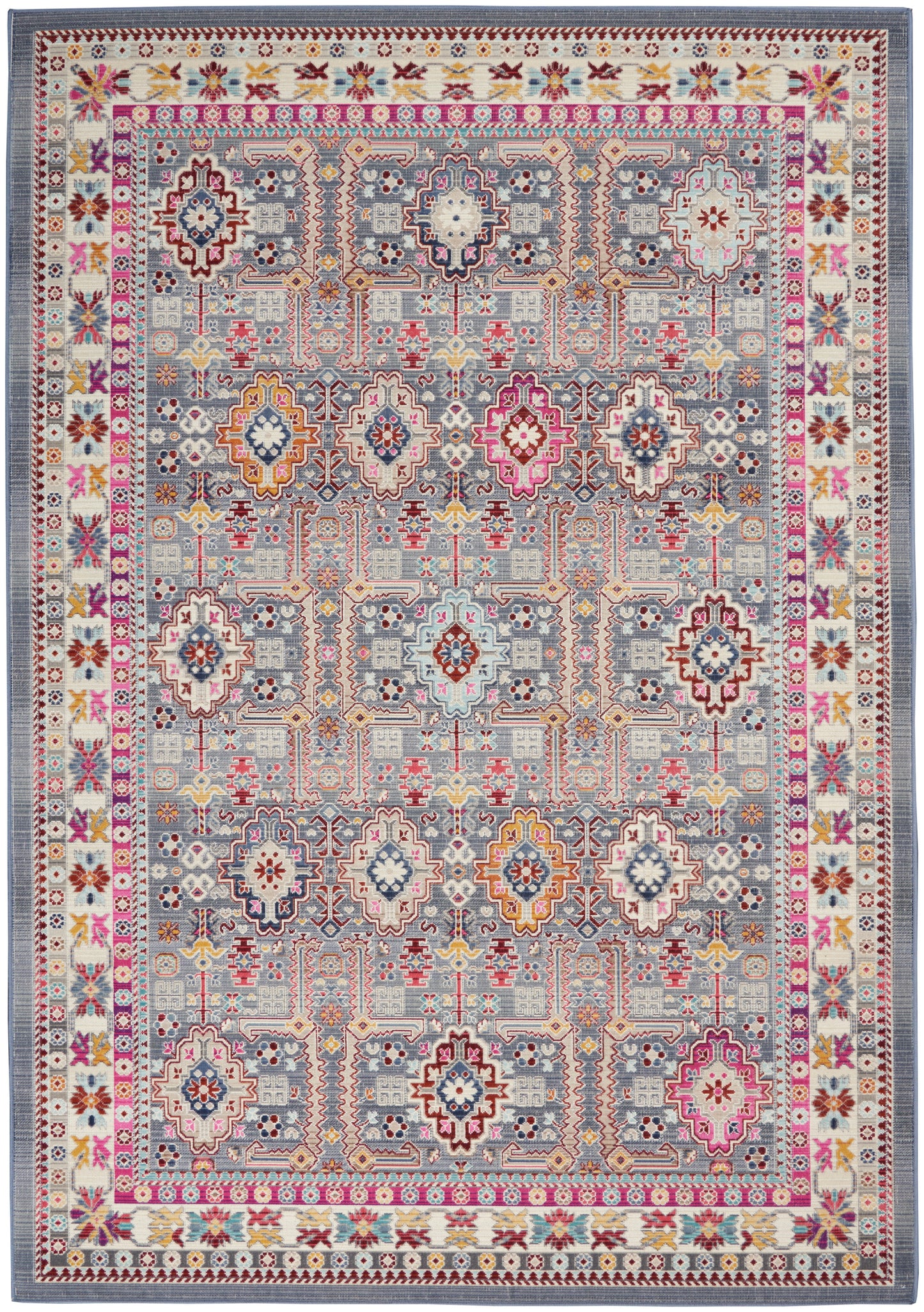 Nourison Home Vintage Kashan VKA05 Grey Multi  Transitional Machinemade Rug