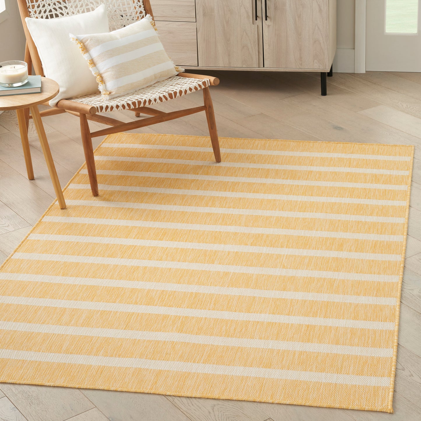 Nourison Home Positano POS03 Yellow Ivory  Contemporary Machinemade Rug