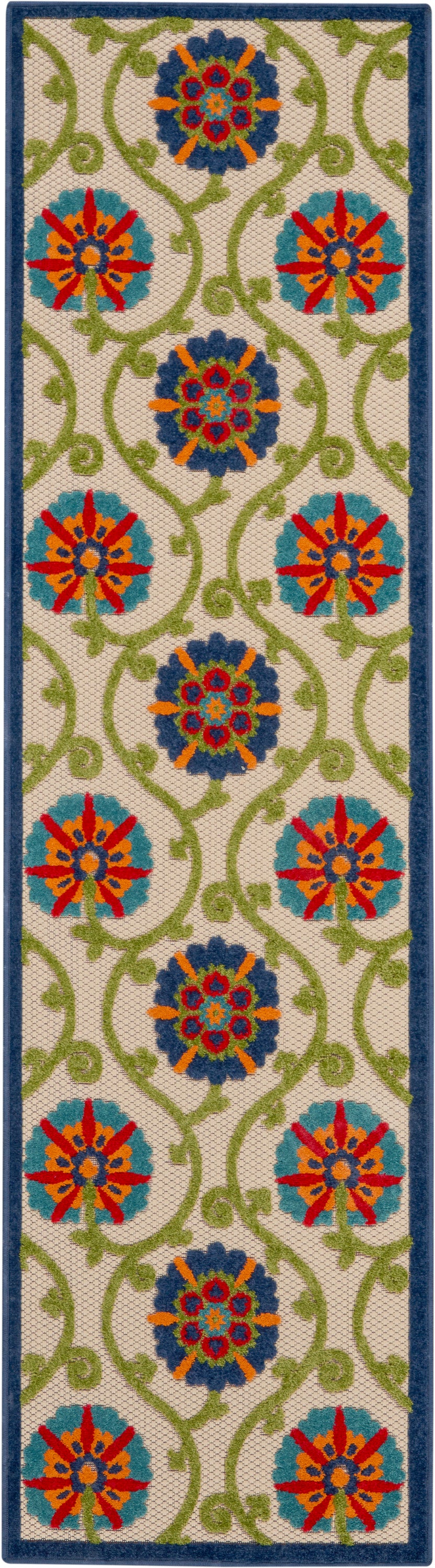 Nourison Home Aloha ALH19 Blue Multicolor  Contemporary Machinemade Rug