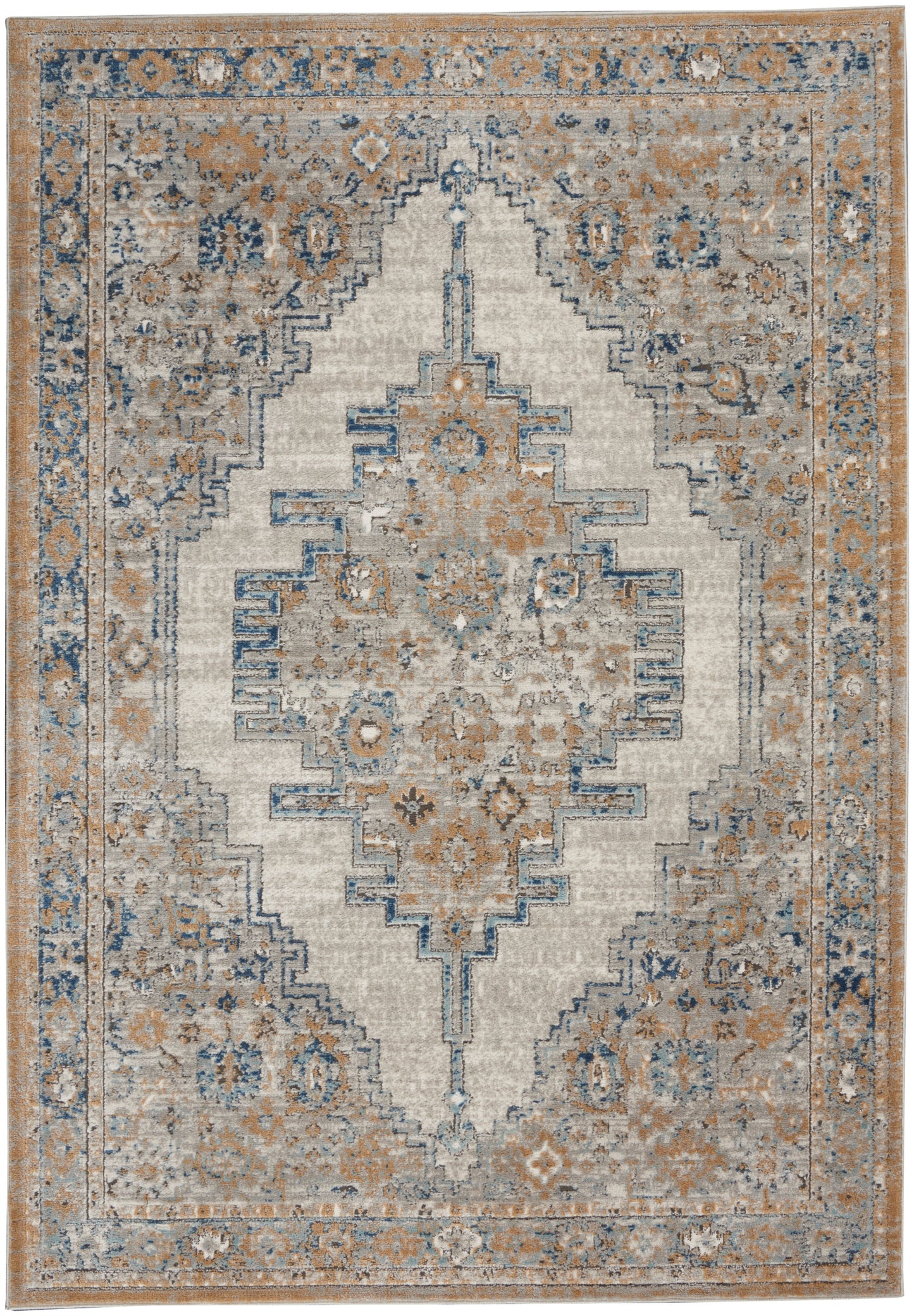 Nourison Home Quarry QUA09 Grey Light Blue  Traditional Machinemade Rug