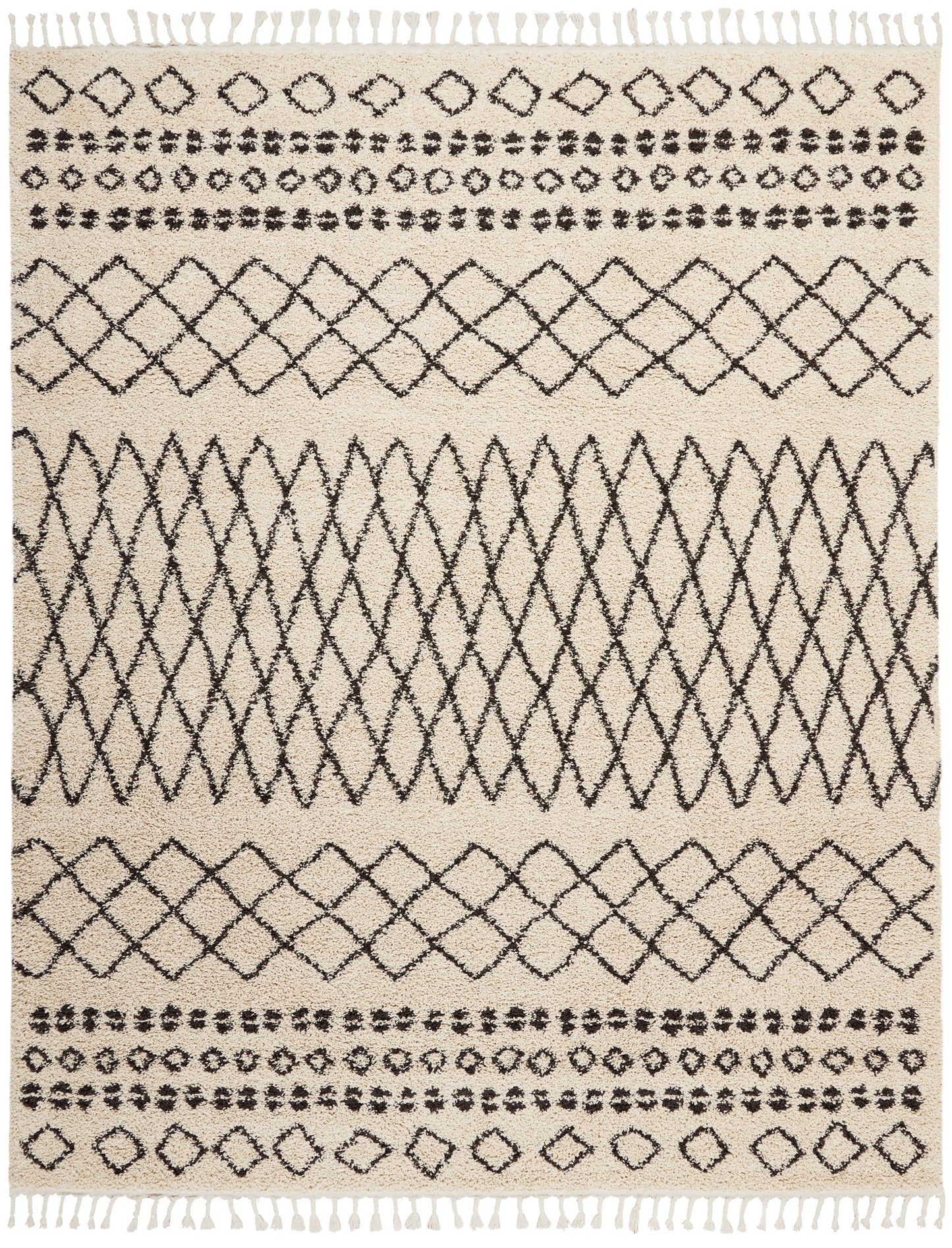 Nourison Home Moroccan Shag MRS02 Cream  Transitional Machinemade Rug