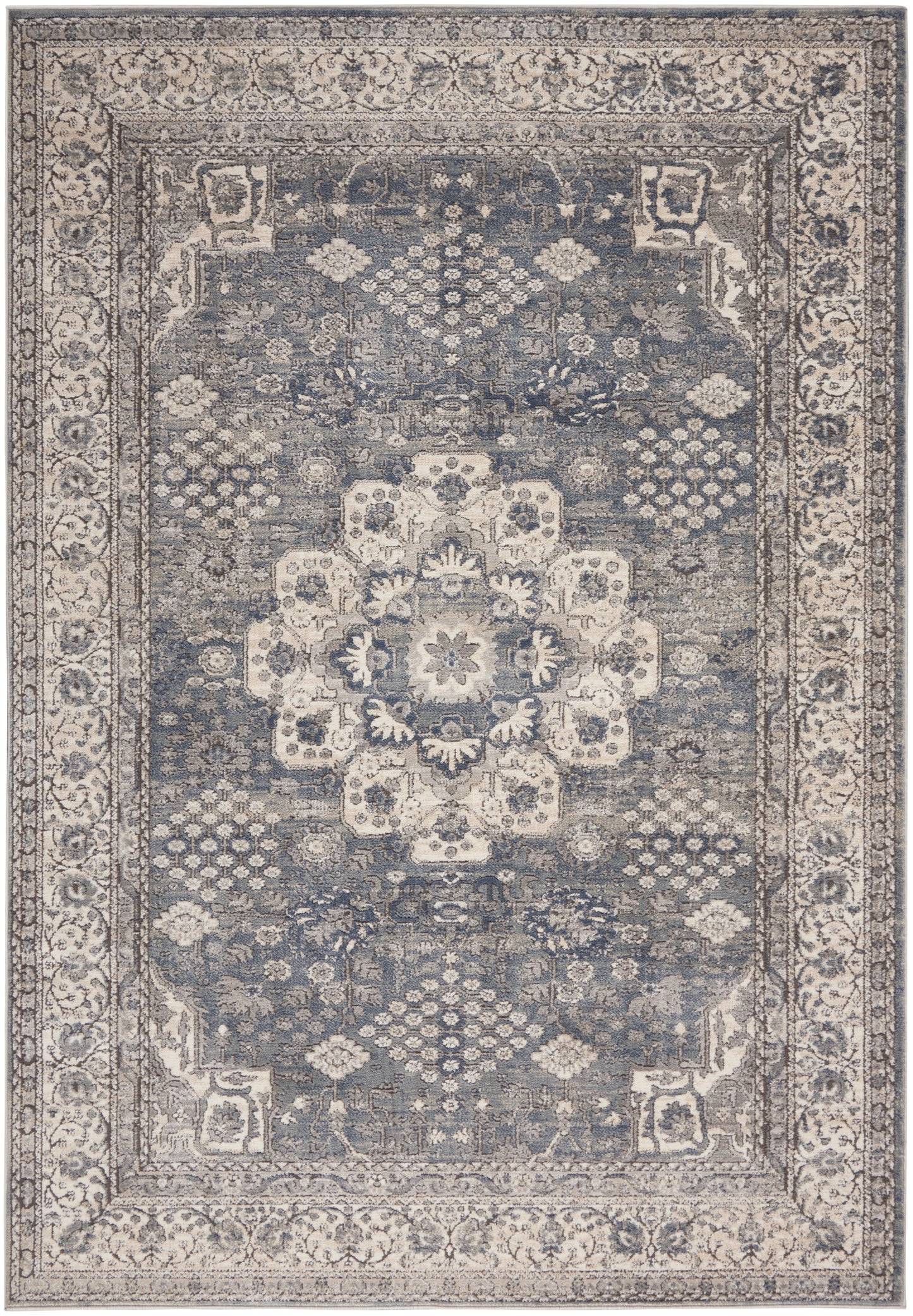 Nourison Home Quarry QUA07 Grey Ivory  Transitional Machinemade Rug