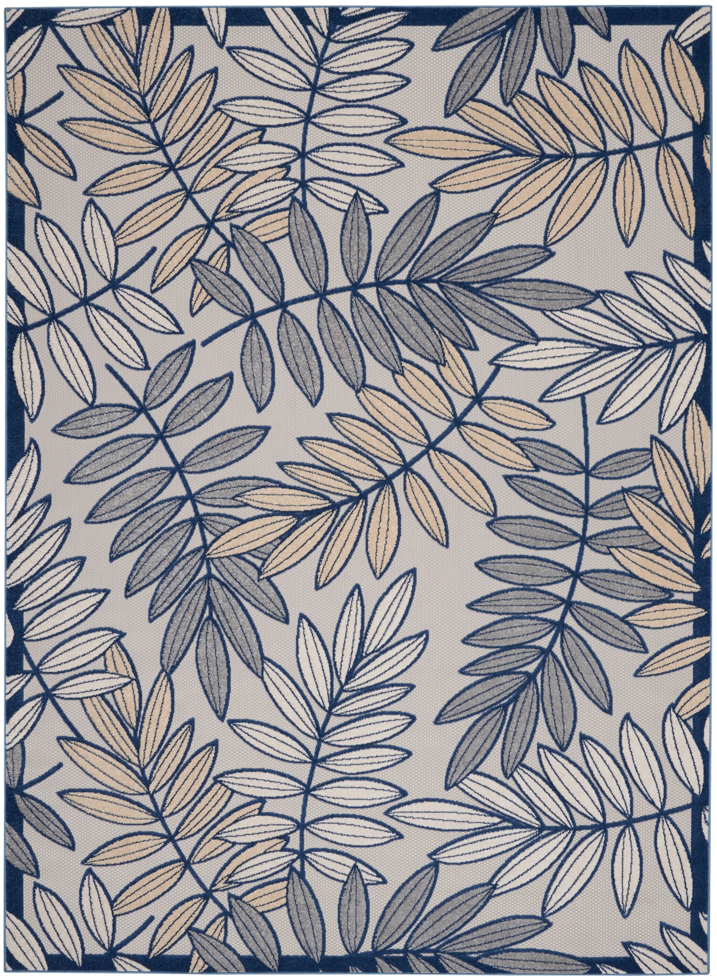 Nourison Home Aloha ALH18 Ivory Navy  Contemporary Machinemade Rug