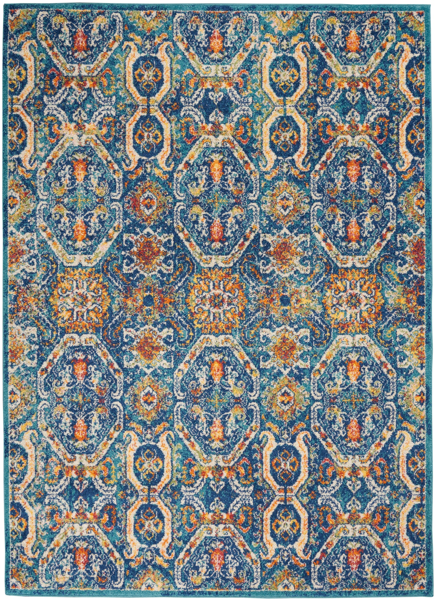 Nourison Home Allur ALR05 Blue Multicolor  Transitional Machinemade Rug