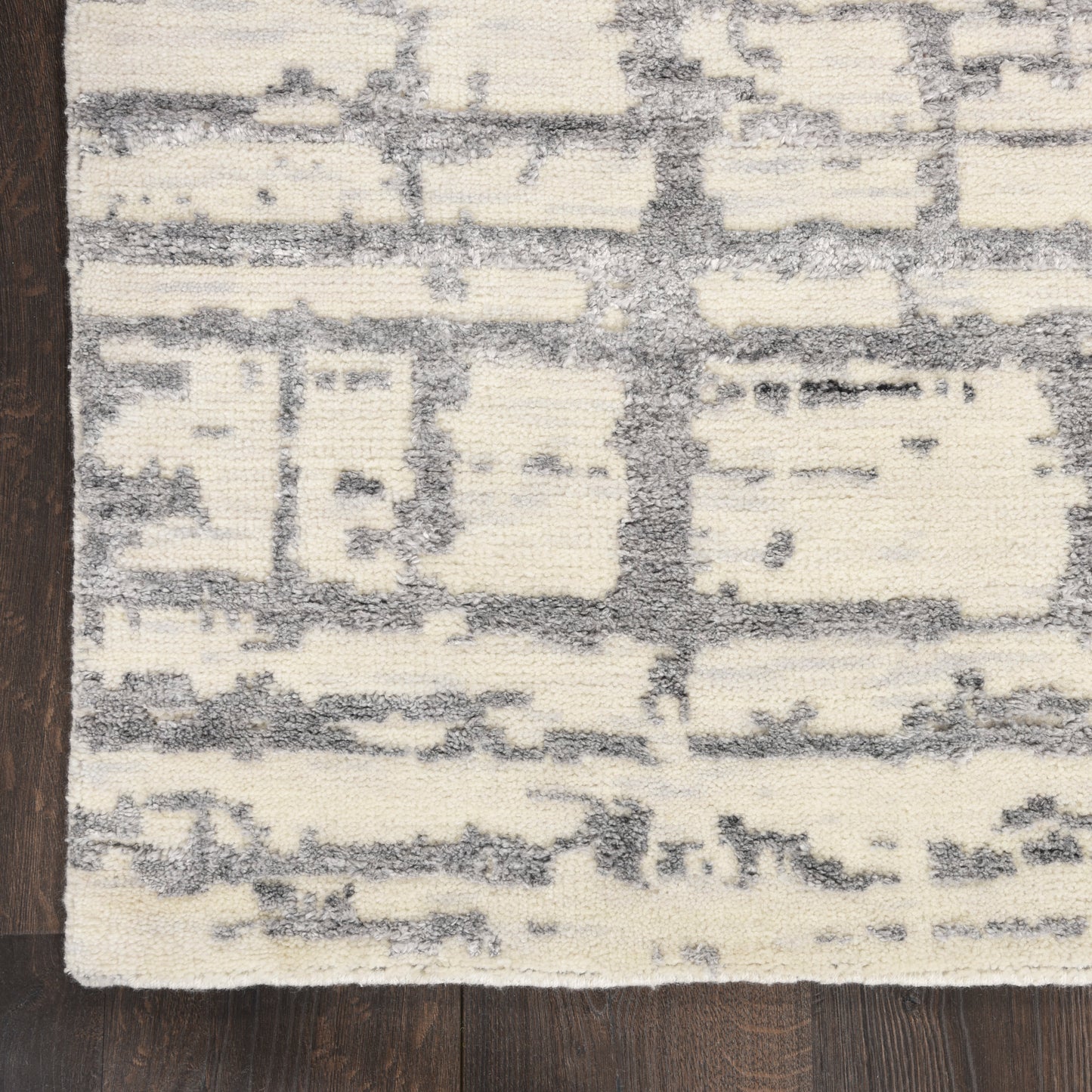 Nourison Home Luna LUN02 Ivory Grey  Contemporary Knotted Rug