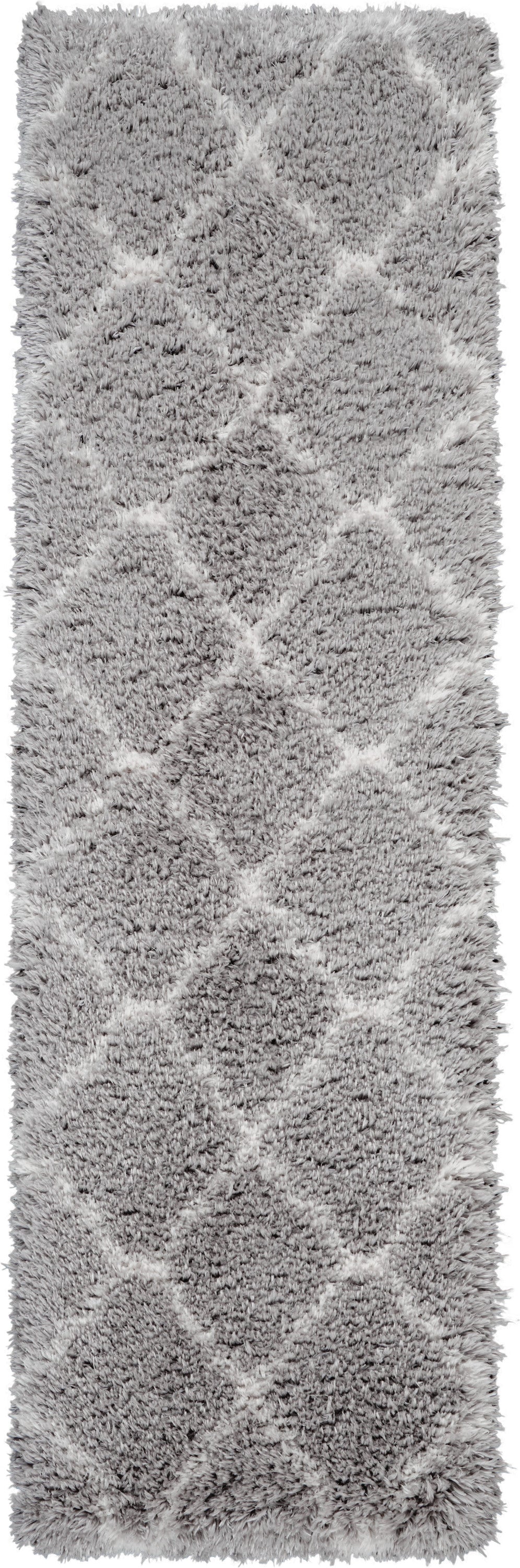 Nourison Home Luxe Shag LXS02 Grey Ivory  Contemporary Machinemade Rug