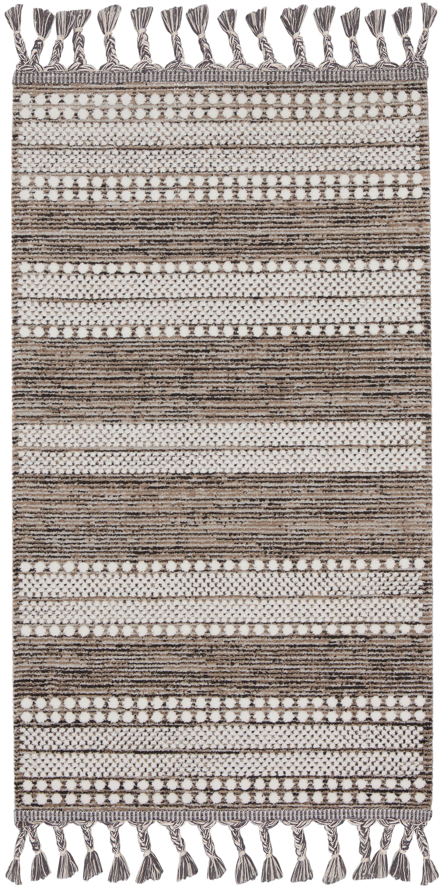 Nourison Home Asilah ASI02 Mocha Ivory Contemporary Machinemade Rug