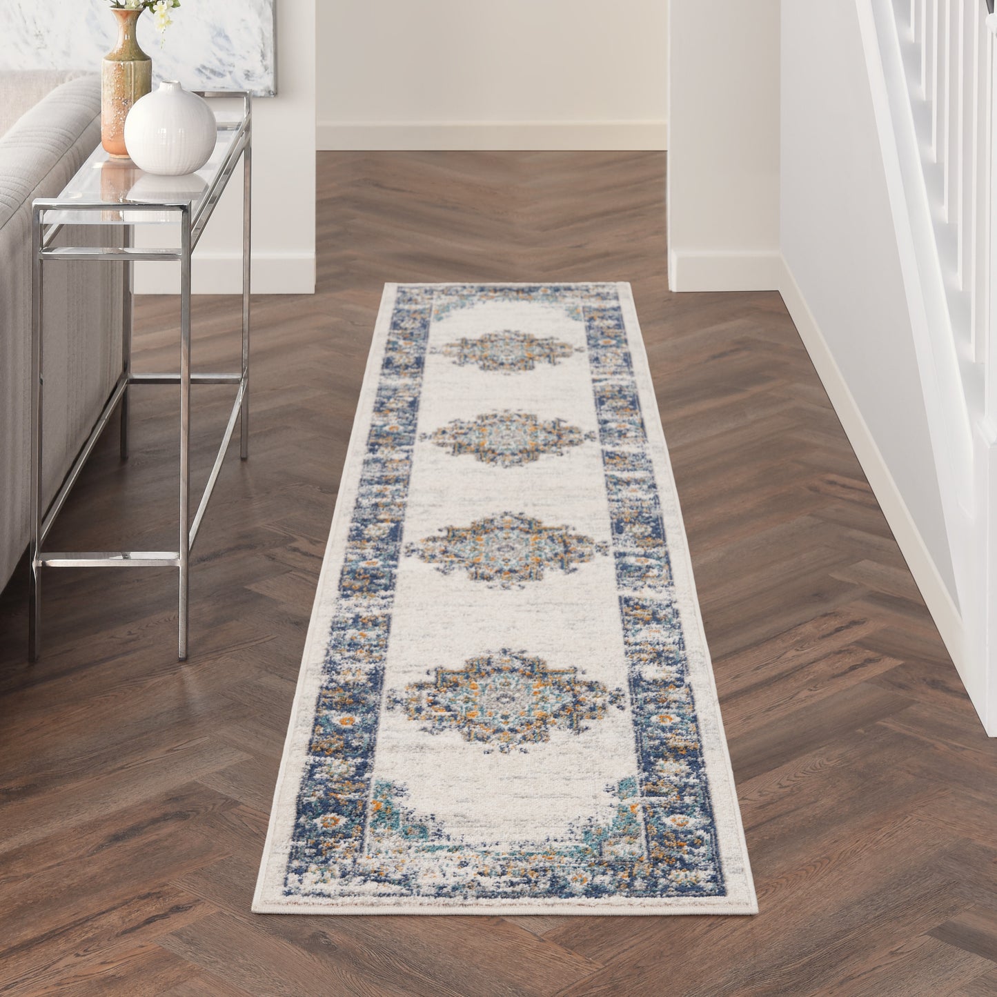 Nourison Home Passion PSN03 Ivory Grey Blue  Transitional Machinemade Rug