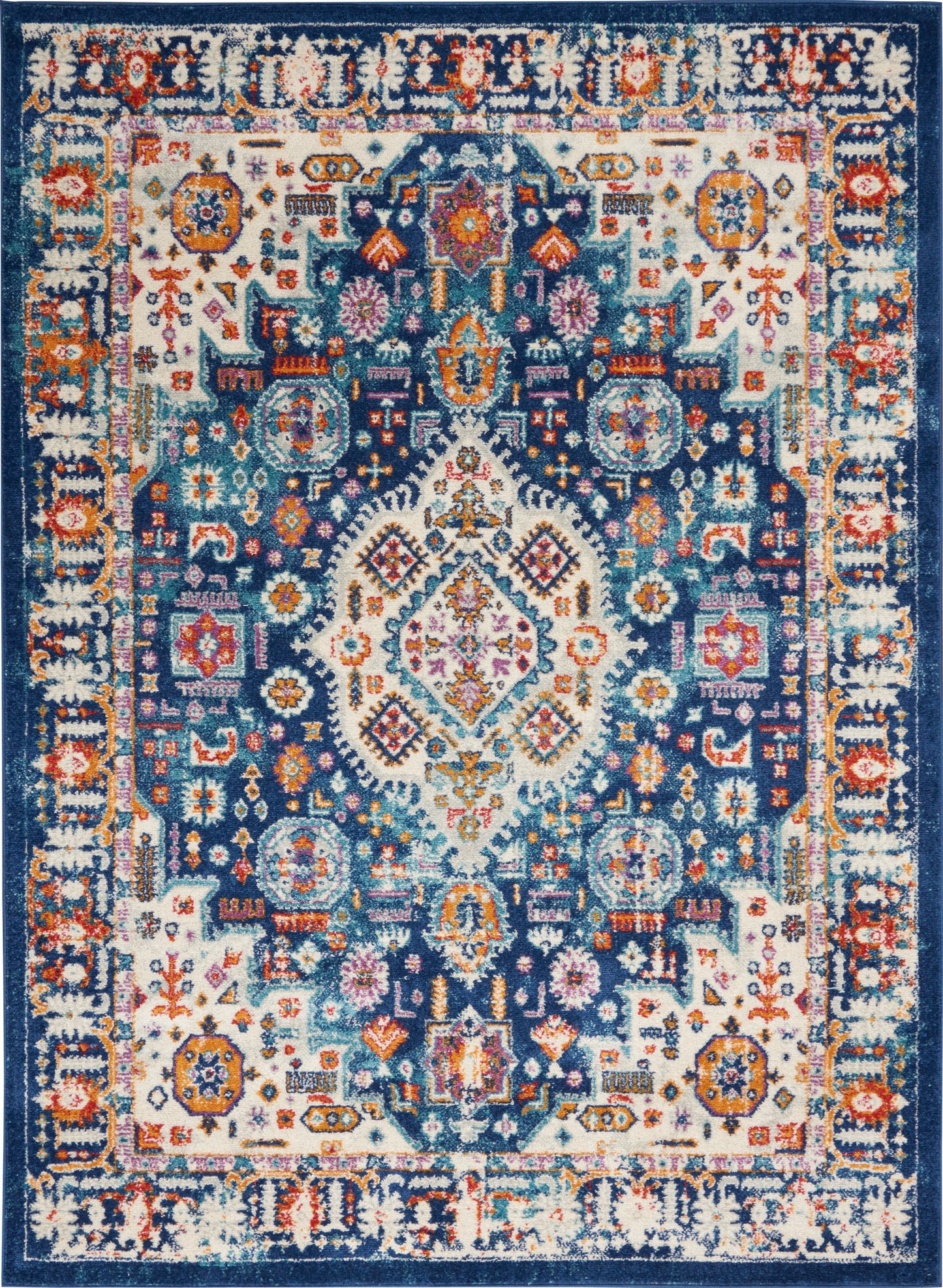 Nourison Home Passion PSN29 Blue Multicolor  Transitional Machinemade Rug