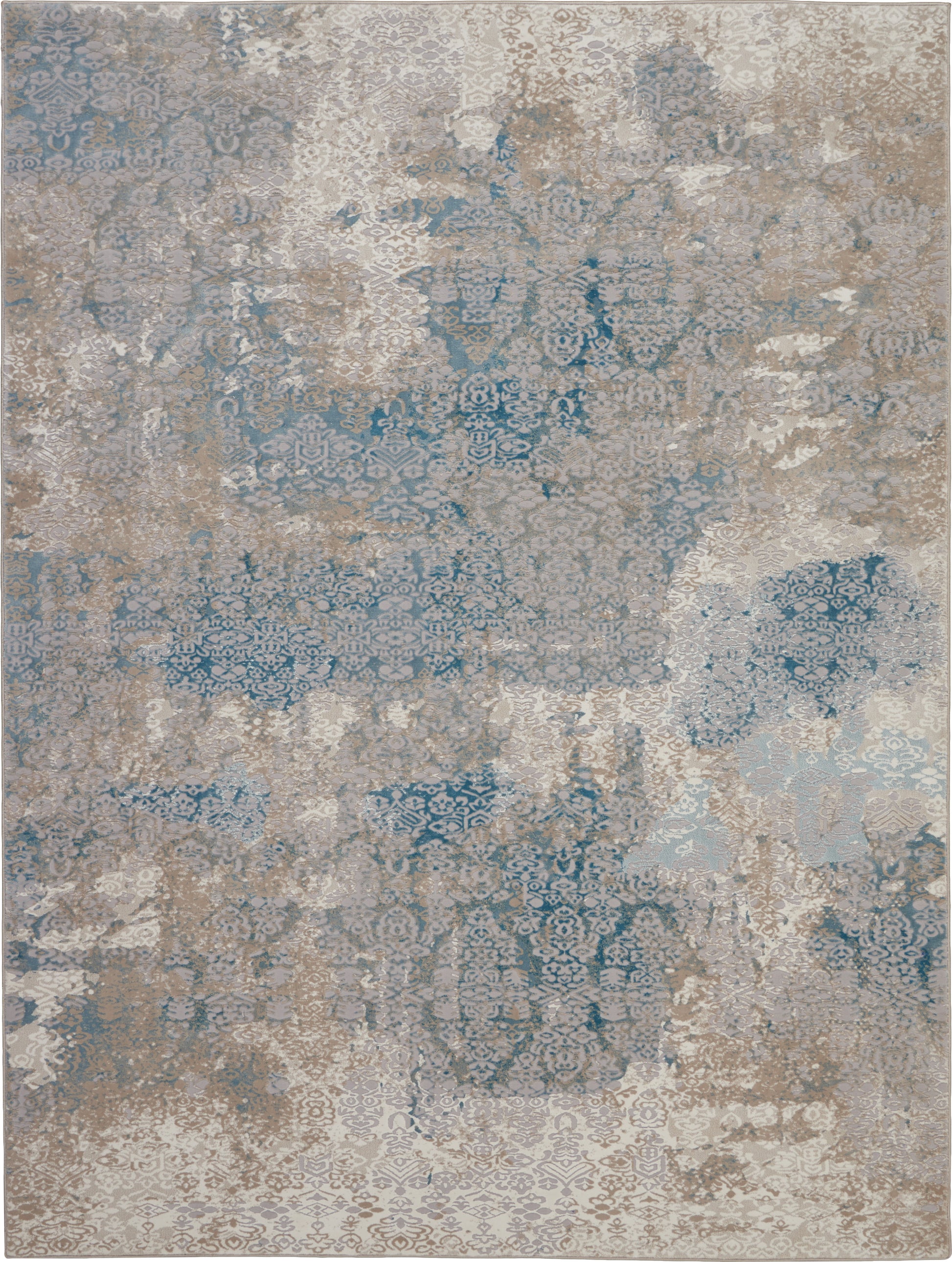 Nourison Home Karma KRM07 Ivory Light Blue Transitional Machinemade Rug