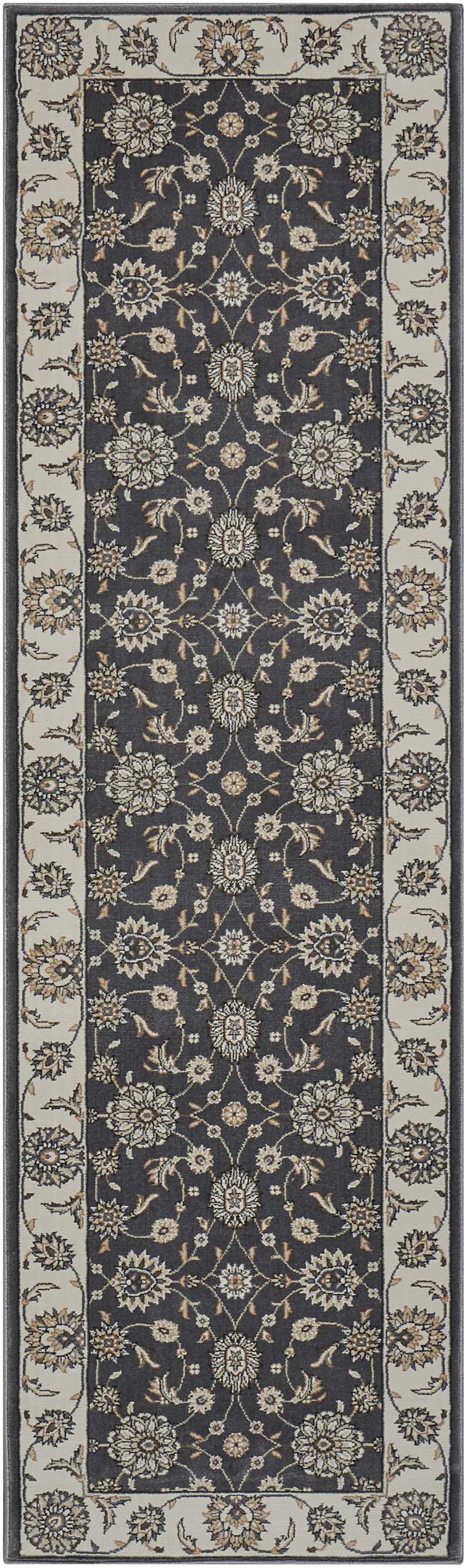 Nourison Home Persian Crown PC002 Charcoal Ivory  Traditional Machinemade Rug