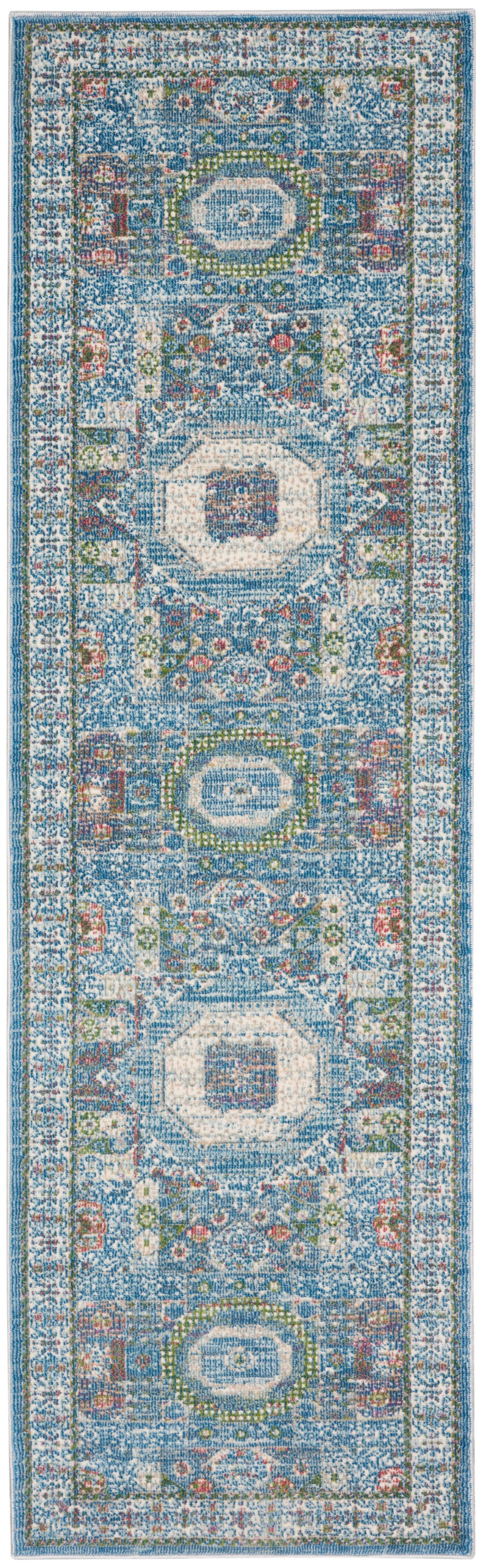 Nourison Home Ankara Global ANR17 Ivory Light Blue  Transitional Machinemade Rug