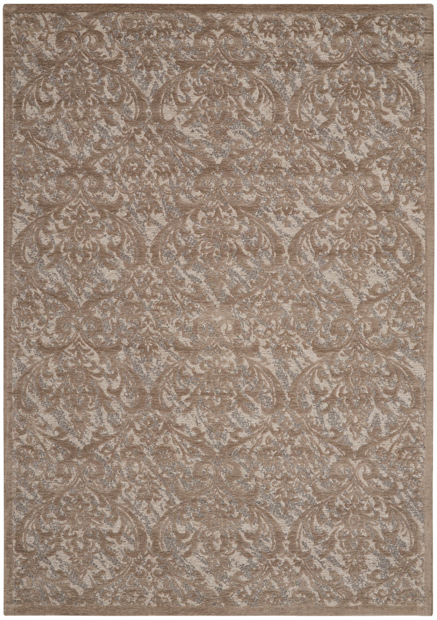 Nourison Home Damask DAS02 Grey  Traditional Machinemade Rug