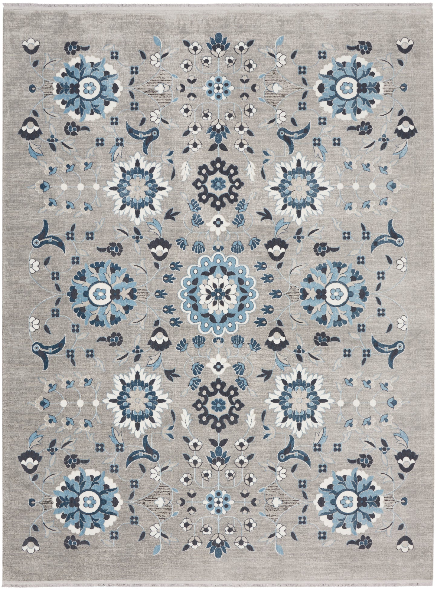 Nourison Home Lennox LEN04 Grey Blue  Transitional Machinemade Rug