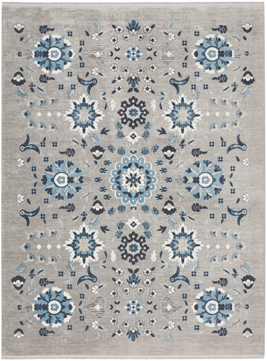 Nourison Home Lennox LEN04 Grey Blue  Transitional Machinemade Rug