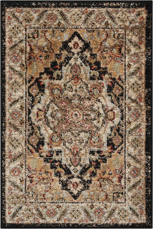 Nourison Home Delano DEL05 Black Traditional Machinemade Rug