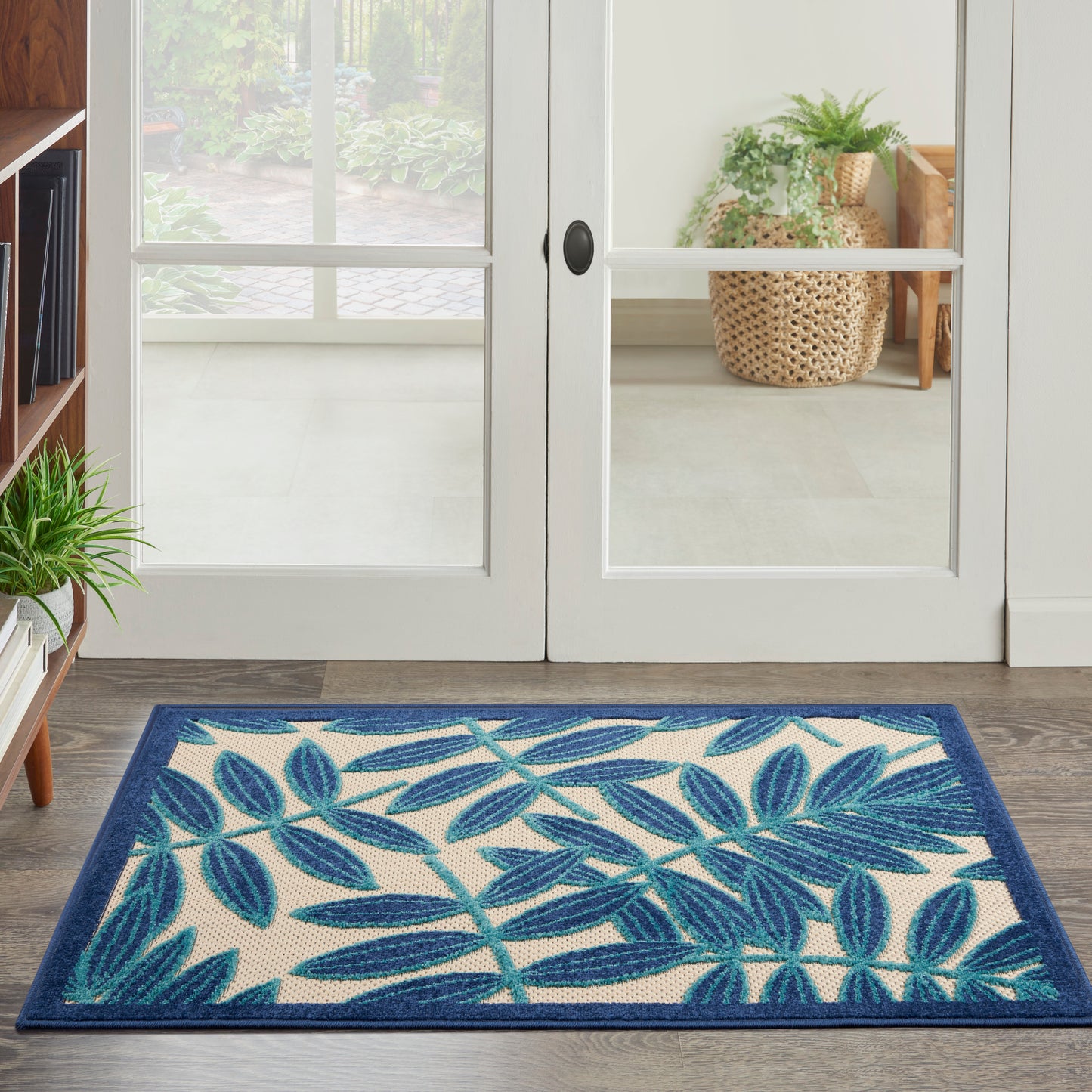 Nourison Home Aloha ALH18 Navy  Contemporary Machinemade Rug