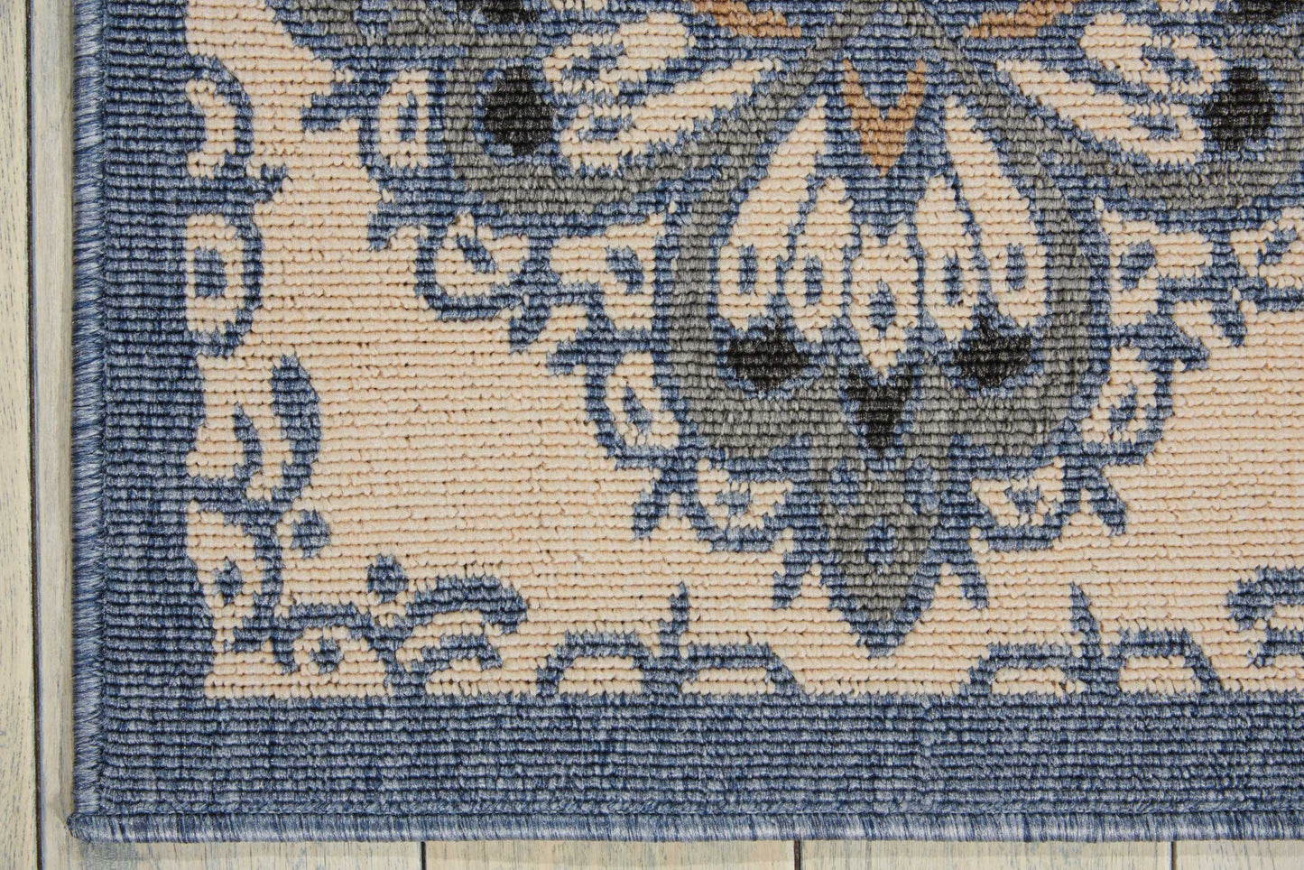 Nourison Home Caribbean CRB10 Ivory Blue  Transitional Machinemade Rug