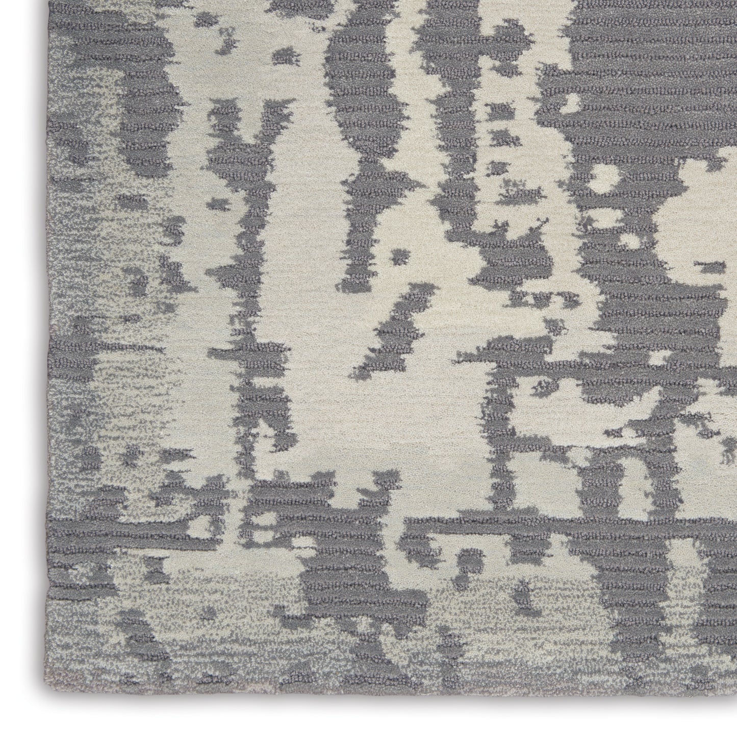 Nourison Home Symmetry SMM02 Grey Beige  Contemporary Tufted Rug