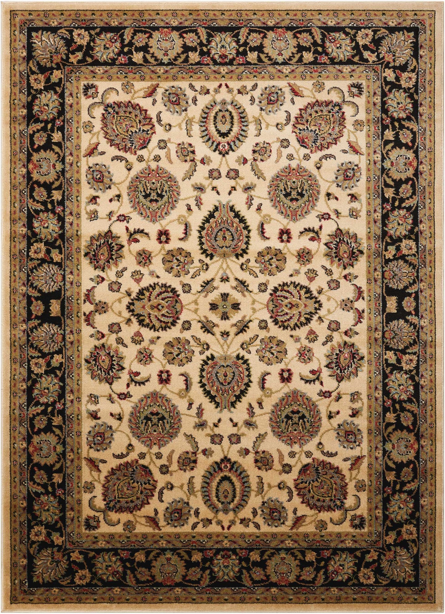 Nourison Home Delano DEL01 Ivory Black  Traditional Machinemade Rug