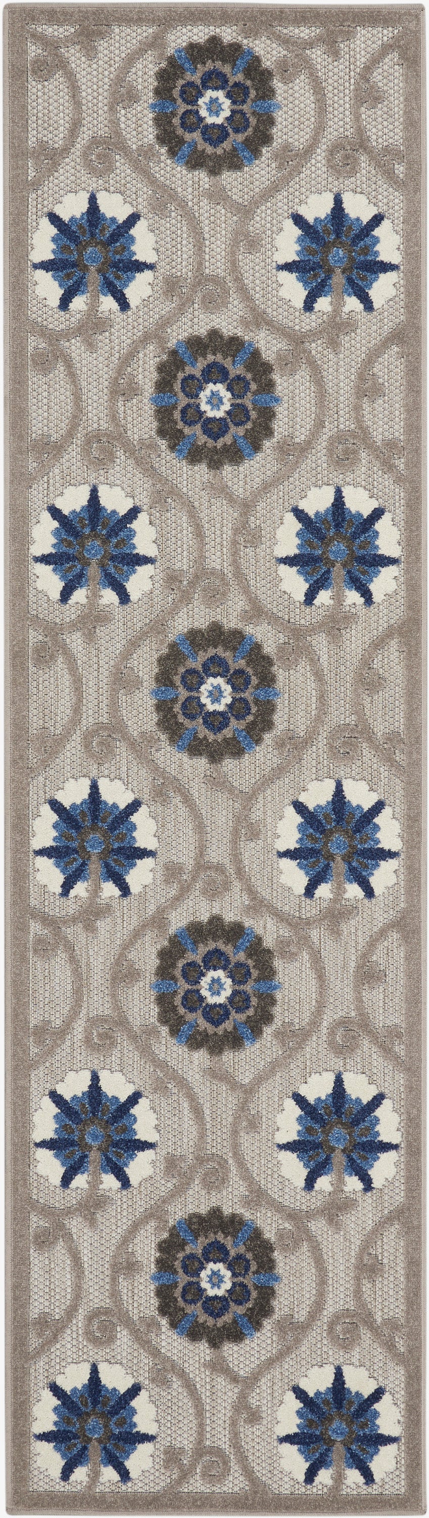 Nourison Home Aloha ALH19 Grey Blue Contemporary Machinemade Rug