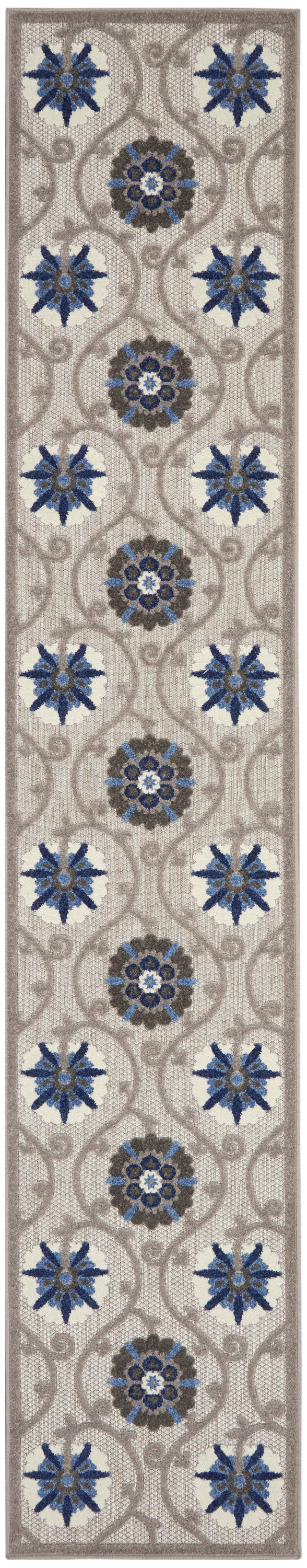 Nourison Home Aloha ALH19 Grey Blue  Contemporary Machinemade Rug