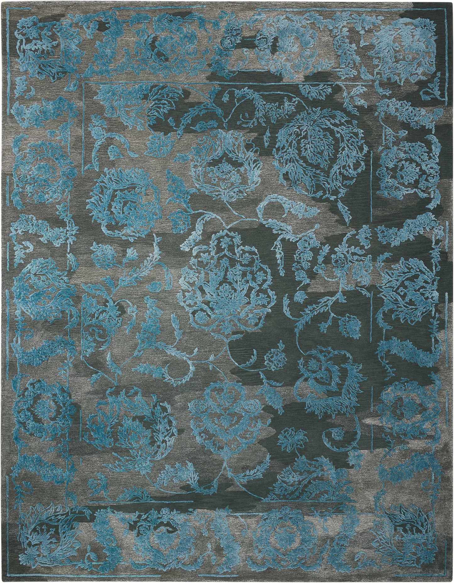 Nourison Home Opaline OPA12 Charcoal Blue  Transitional Tufted Rug