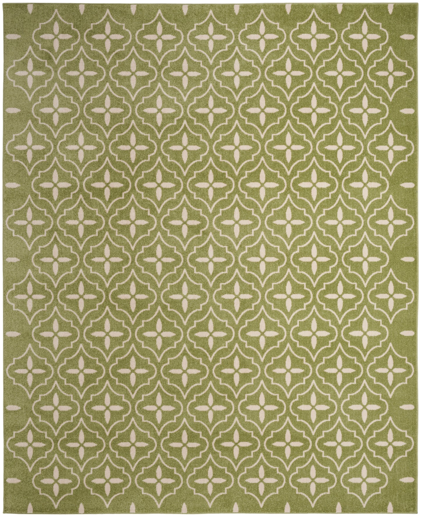 Nourison Home Nourison Essentials NRE04 Green Ivory  Contemporary Machinemade Rug