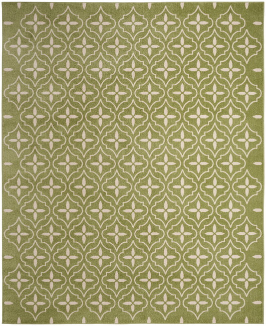 Nourison Home Nourison Essentials NRE04 Green Ivory  Contemporary Machinemade Rug