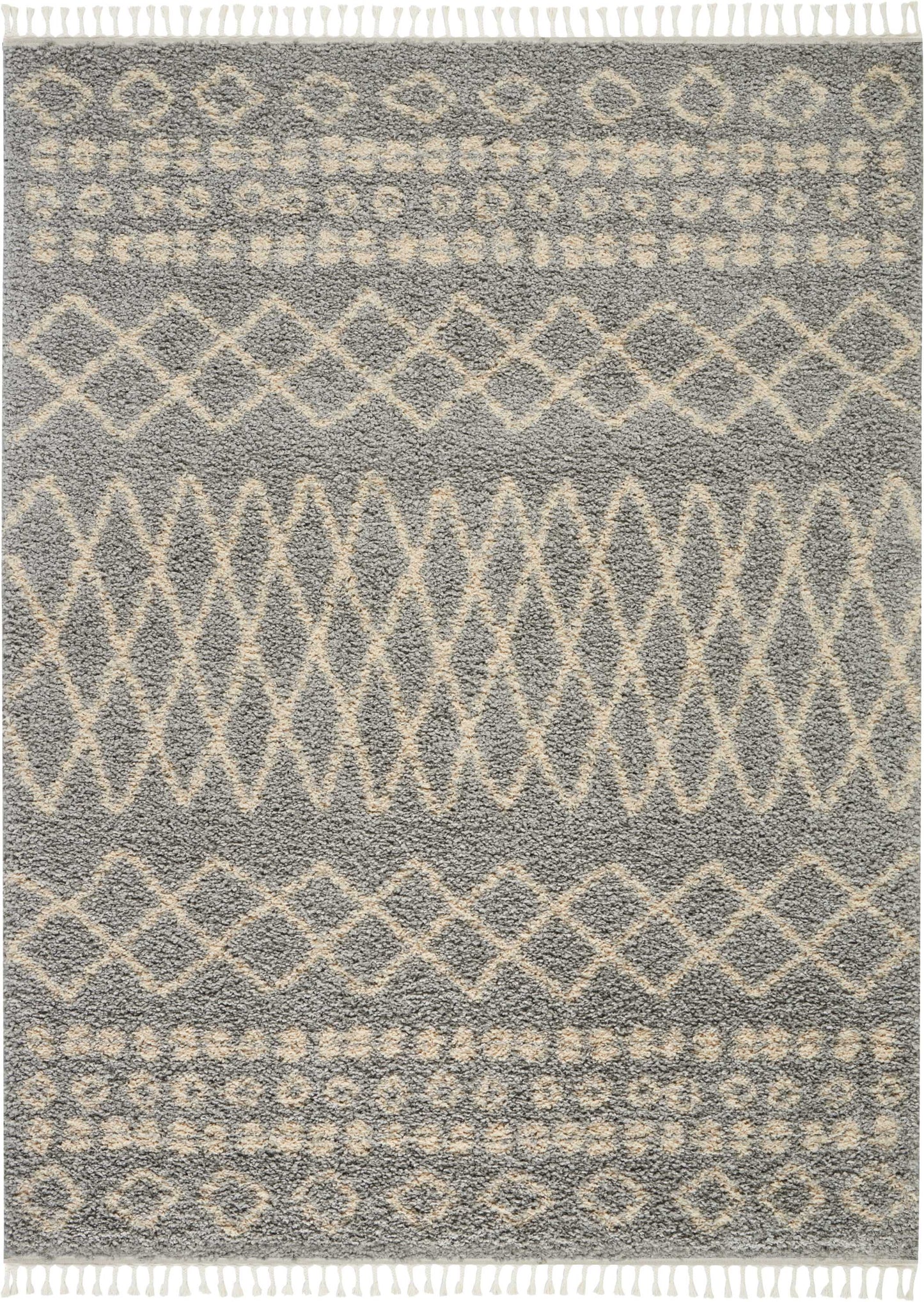 Nourison Home Moroccan Shag MRS02 Silver  Transitional Machinemade Rug