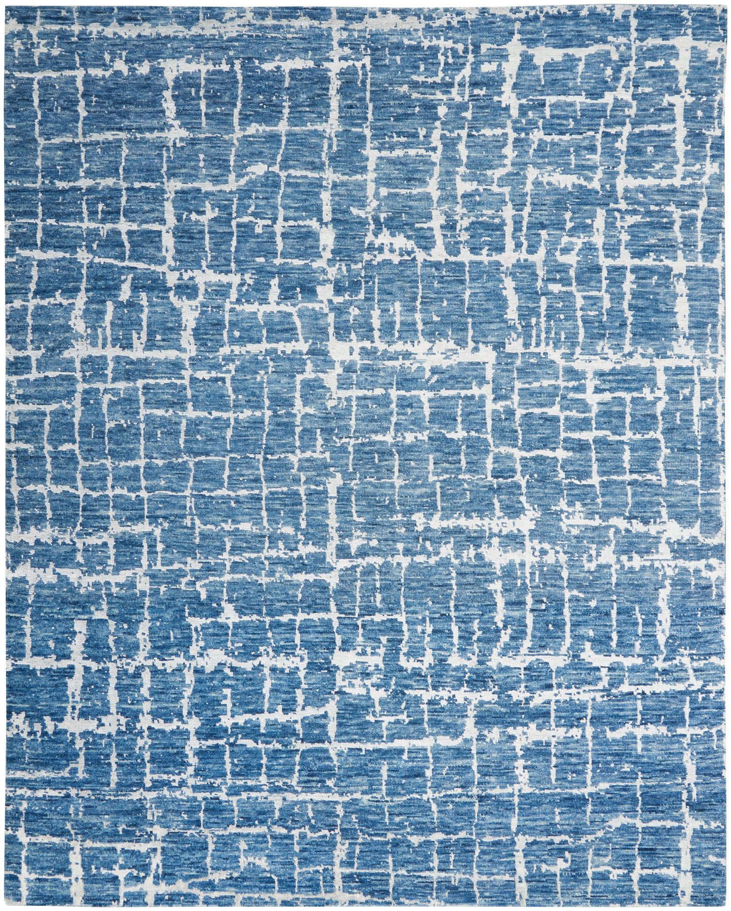 Nourison Home Luna LUN02 Blue Silver  Contemporary Knotted Rug