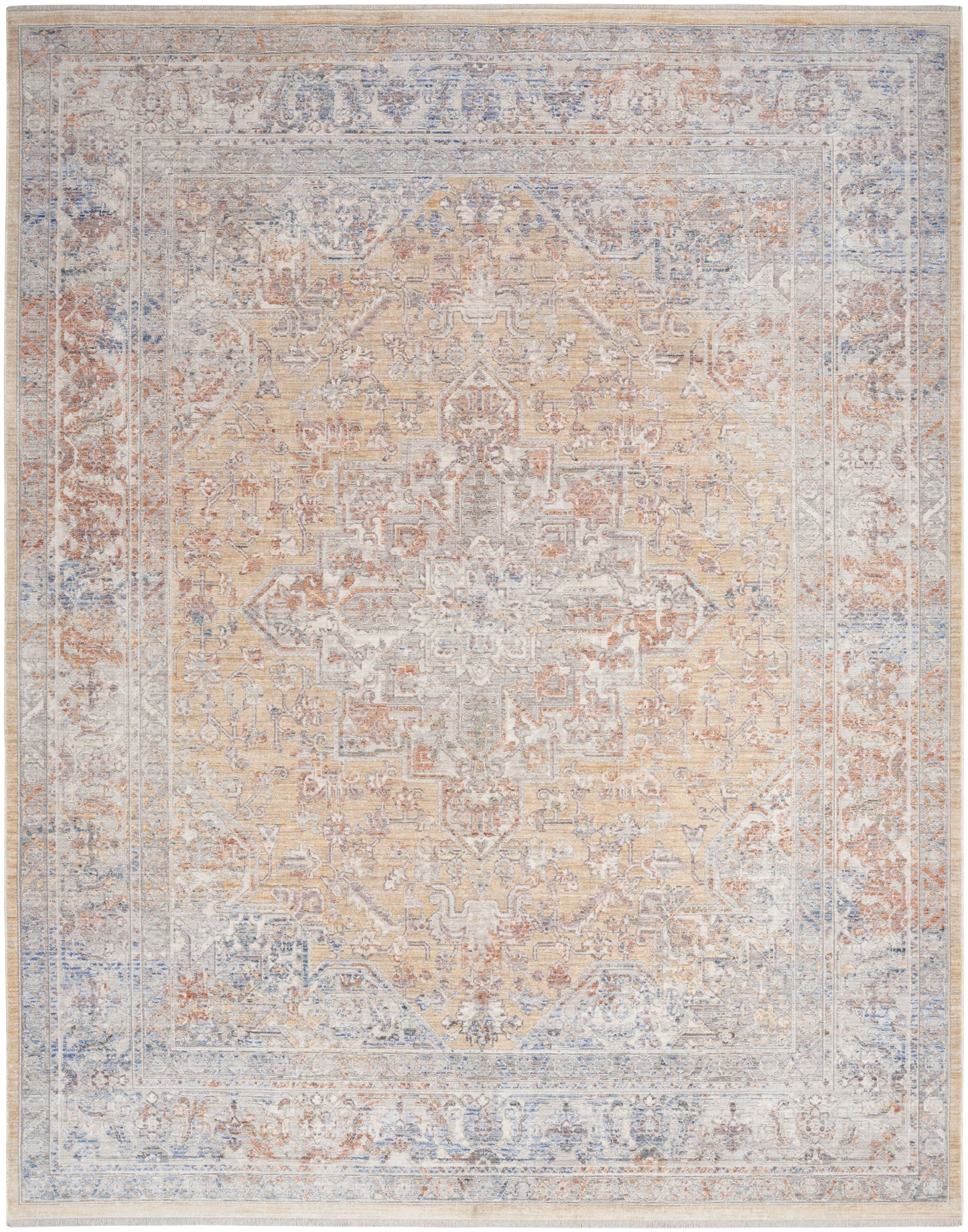 Nourison Home Elegant Heirlooms ELH01 Grey Gold  Traditional Machinemade Rug