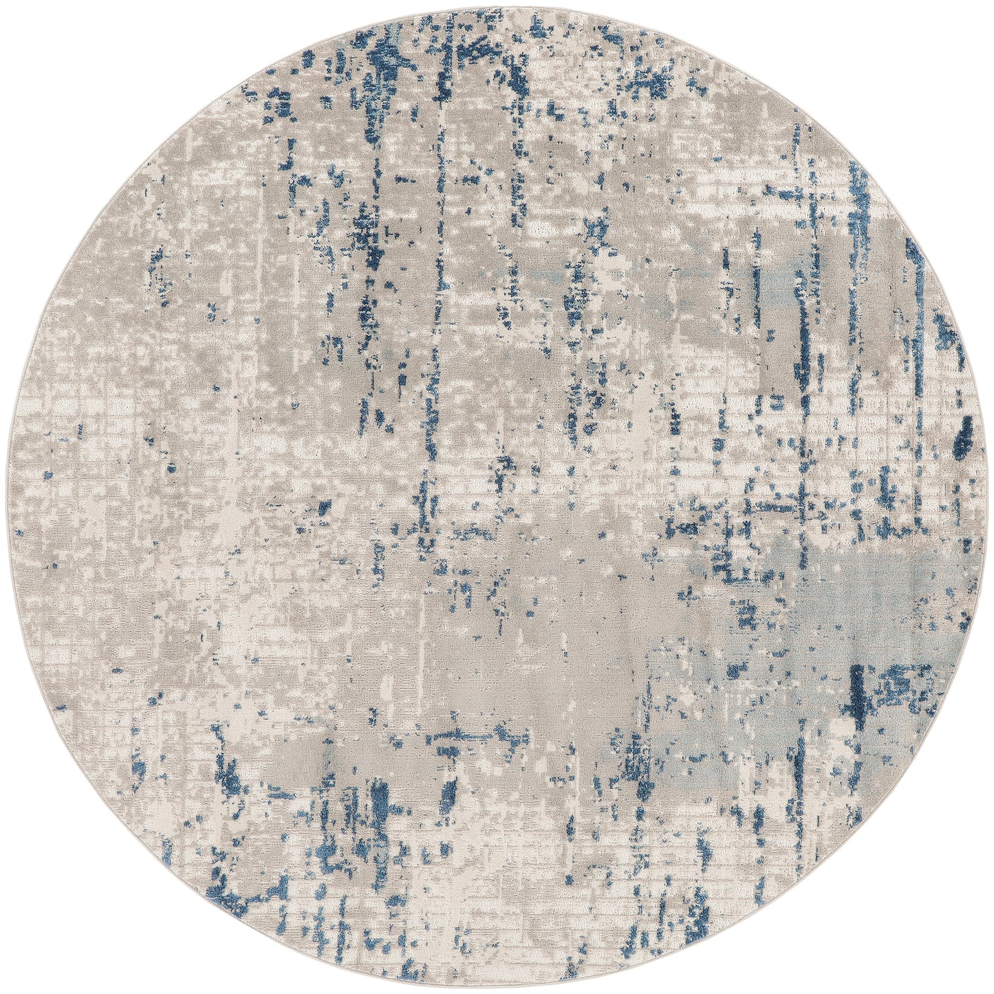 Nourison Home Quarry QUA01 Ivory Grey Blue  Contemporary Machinemade Rug